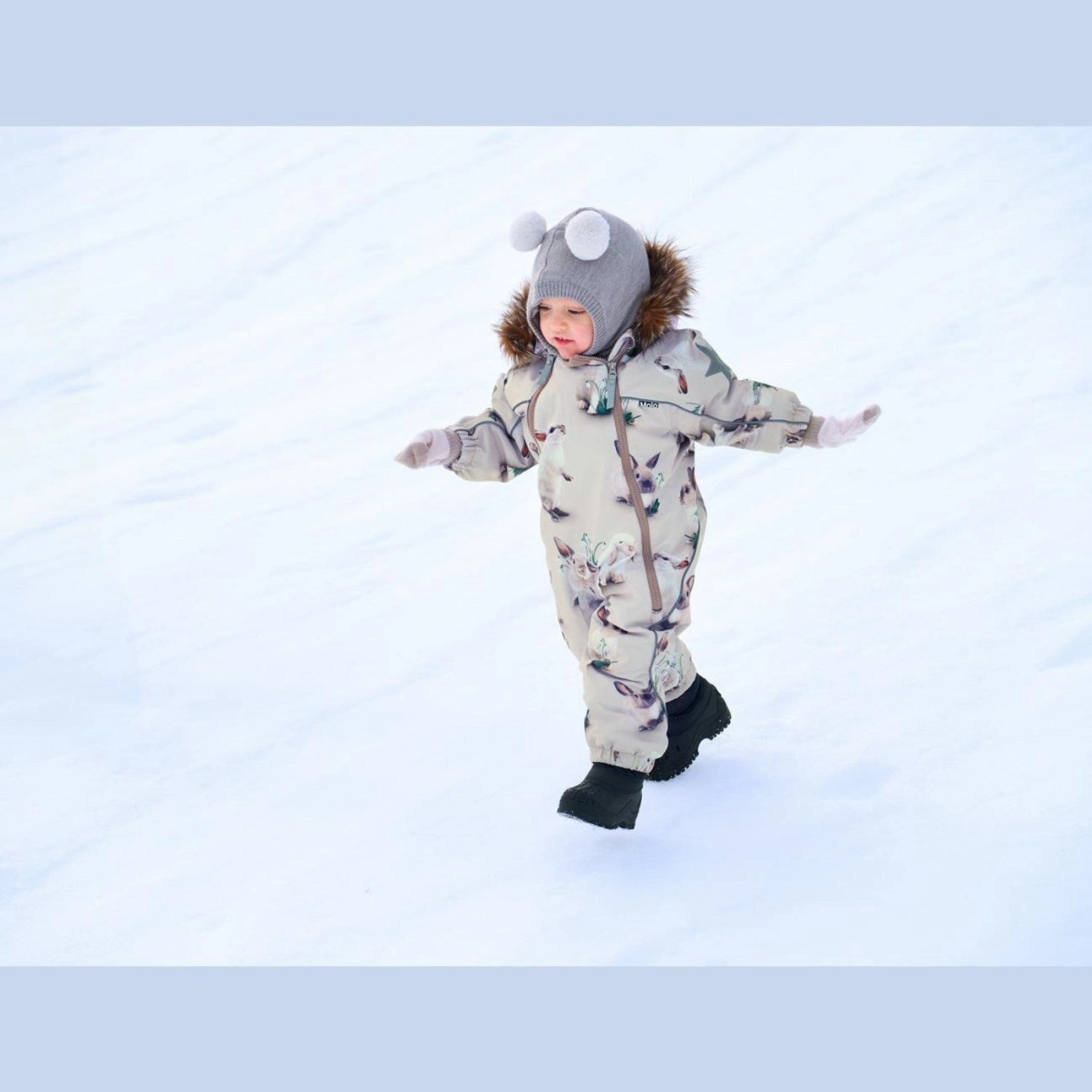 Knit Molo Winter Rabbits Pyxis Fur Snowsuit