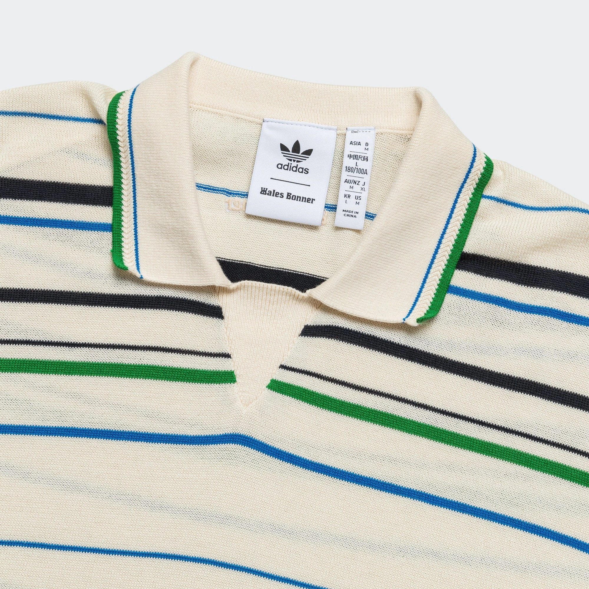 Knit Polo x Wales Bonner - Wonder White/Green-Bluebird new collection lehenga