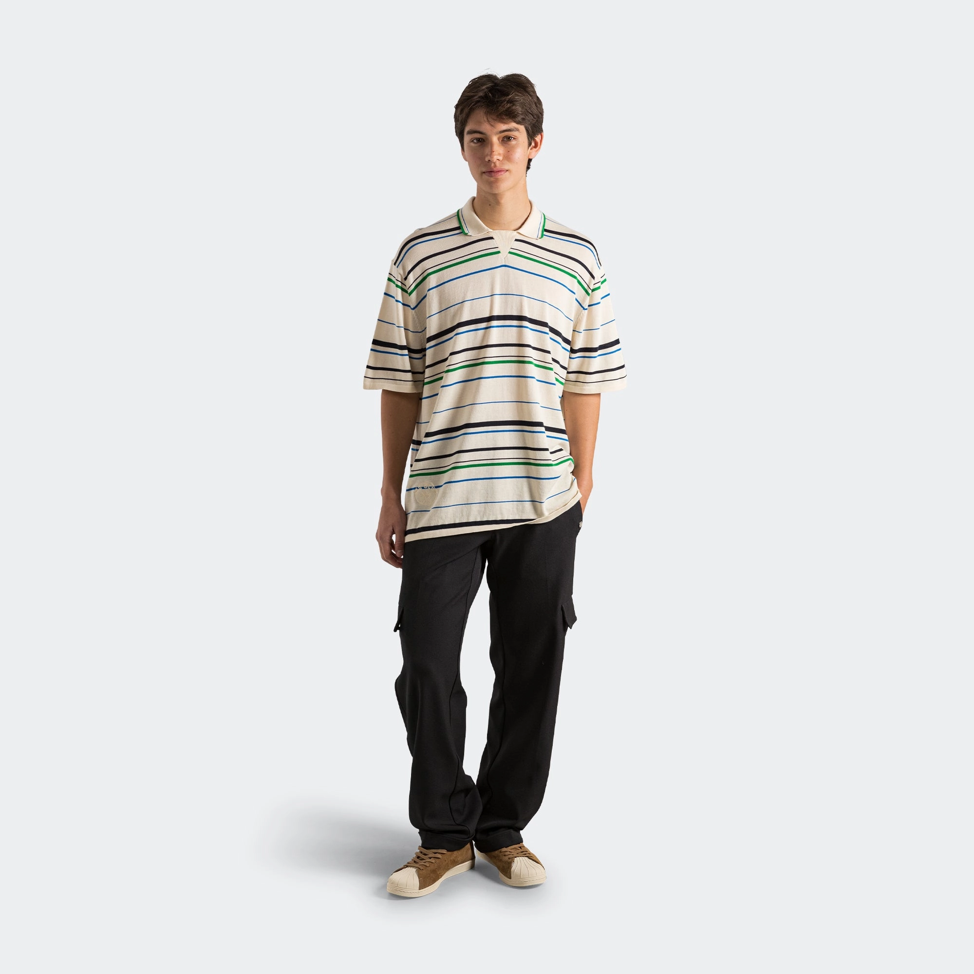 Knit Polo x Wales Bonner - Wonder White/Green-Bluebird new collection lehenga