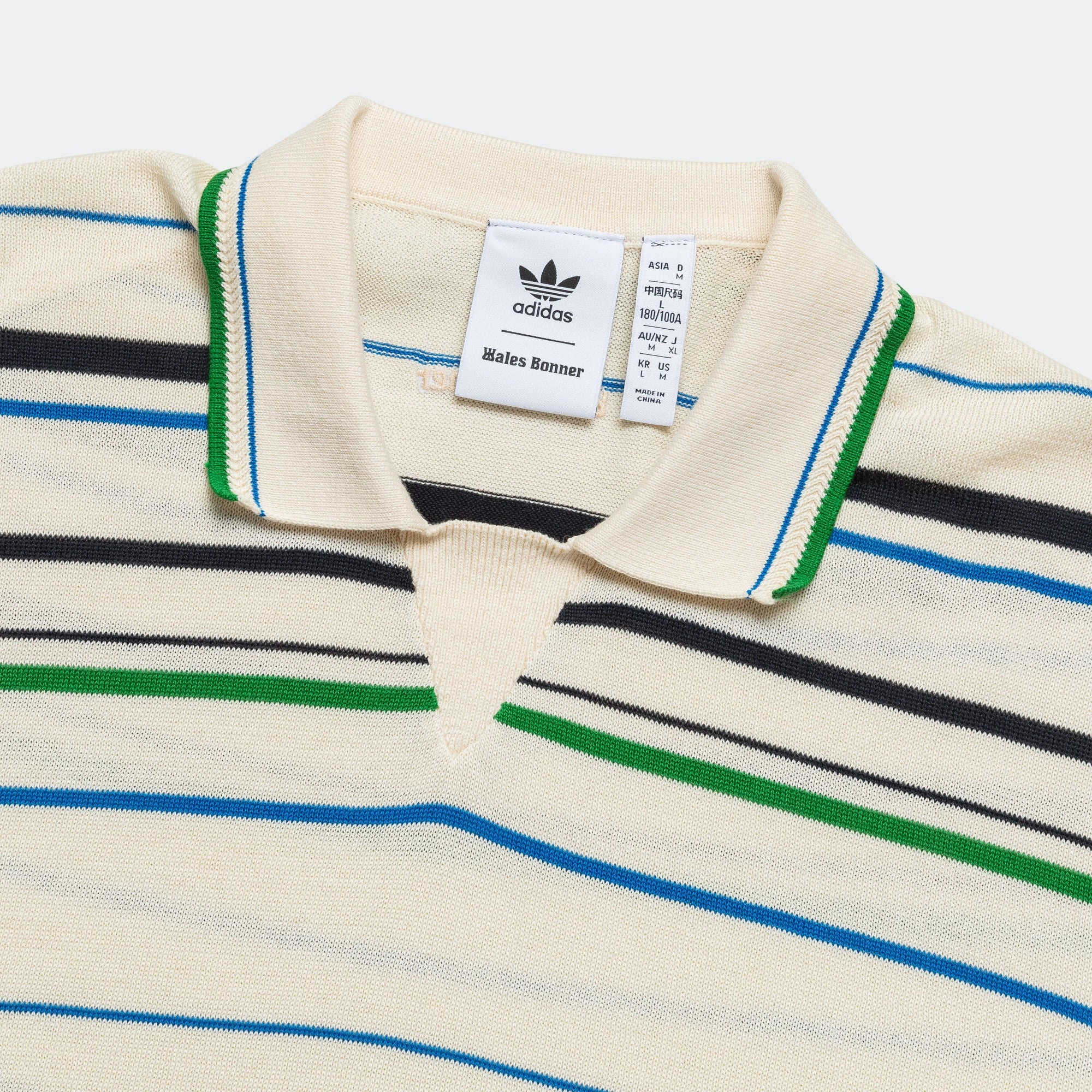 Knit Polo x Wales Bonner - Wonder White/Green-Bluebird new collection lehenga
