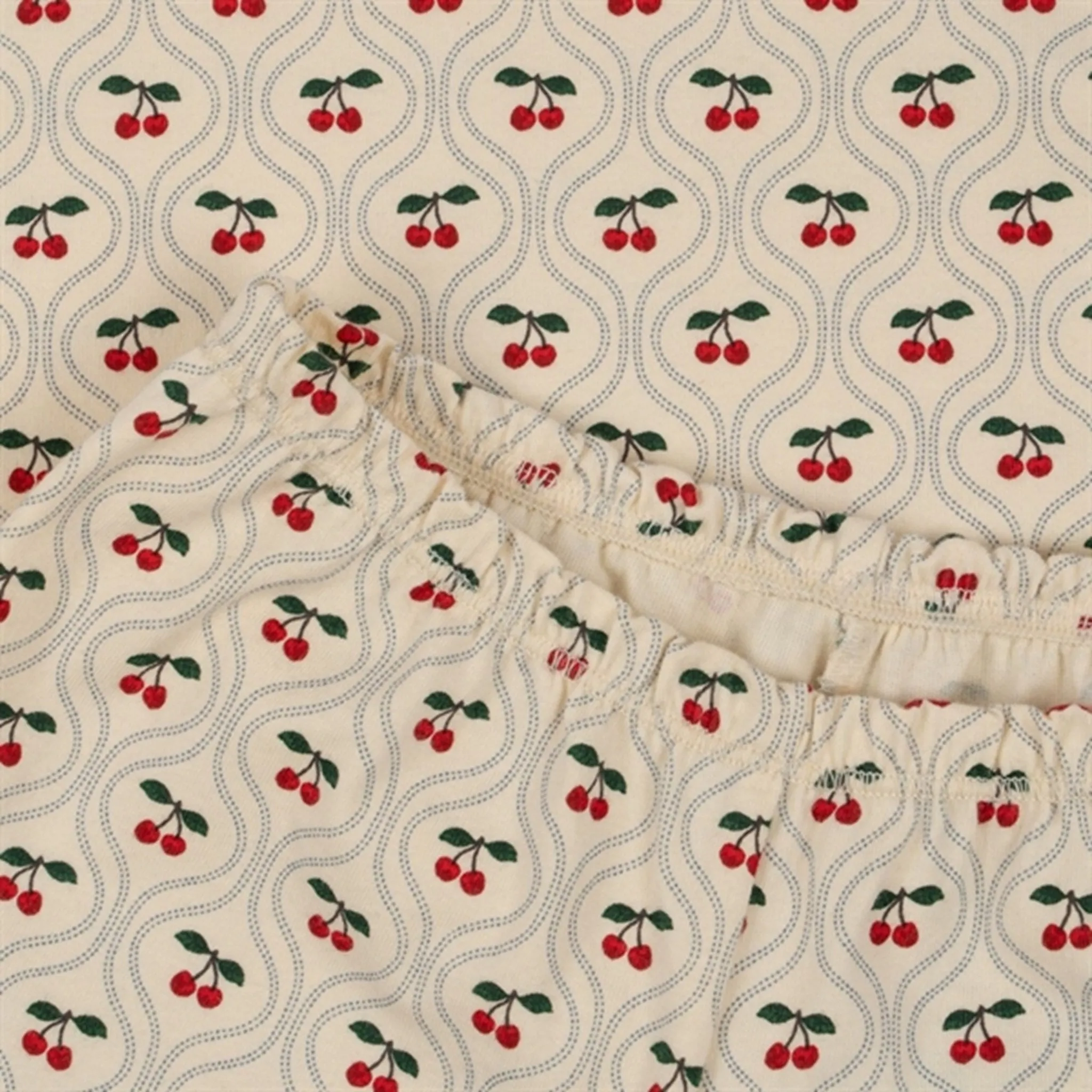 Konges Sljd Cherry Motif 2-pack Lin Frill Set Pleat