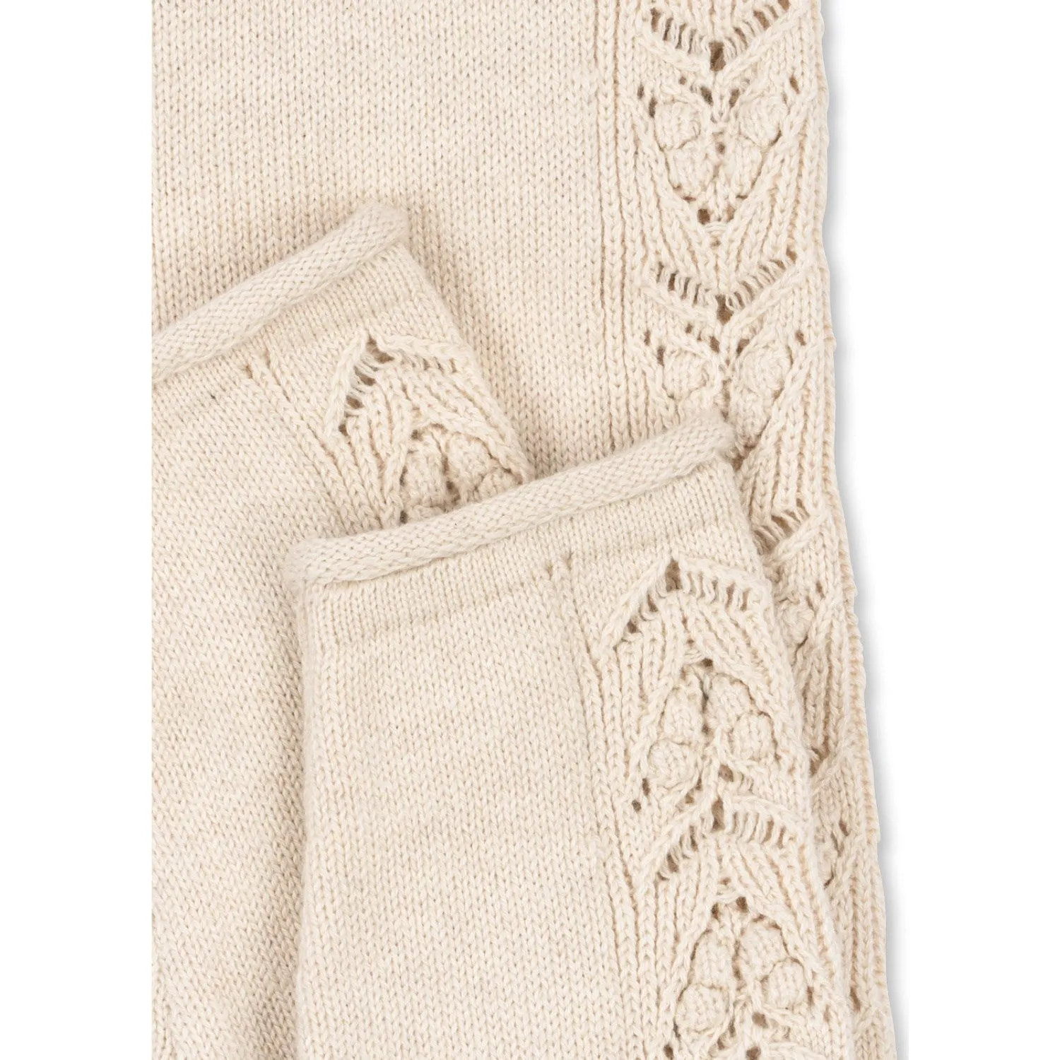 Konges Sljd Off White Melange Cabby Knit Pants Linen