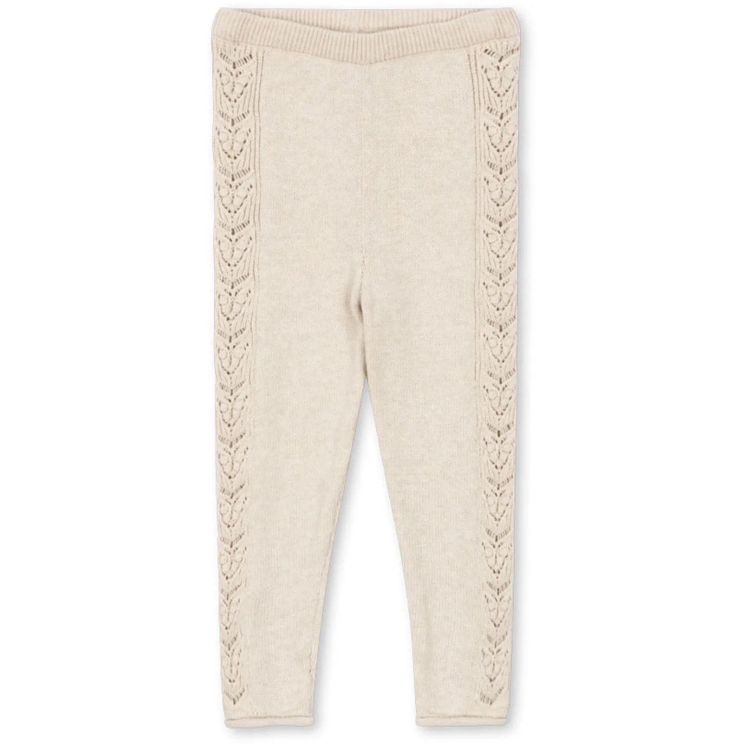 Konges Sljd Off White Melange Cabby Knit Pants Linen Polished
