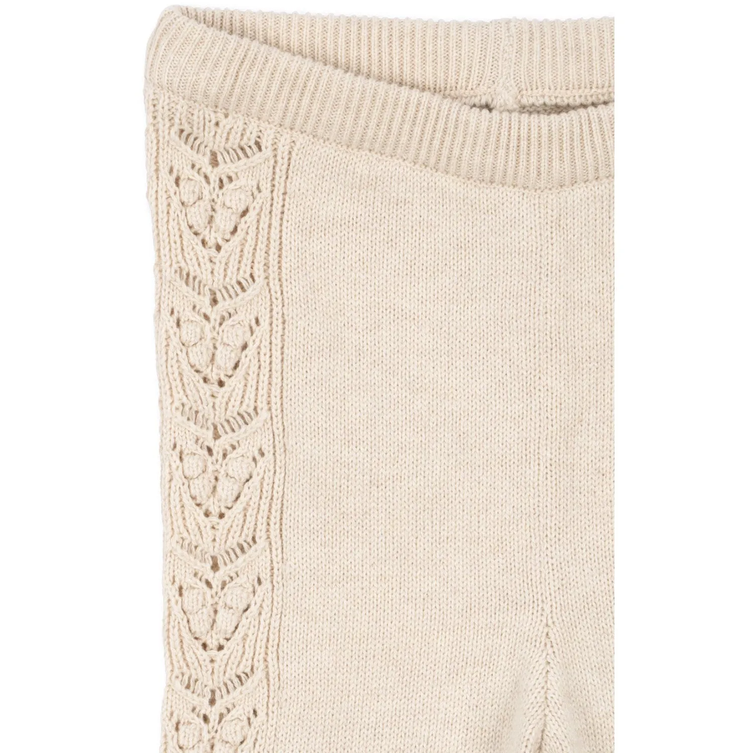 Konges Sljd Off White Melange Cabby Knit Pants Linen