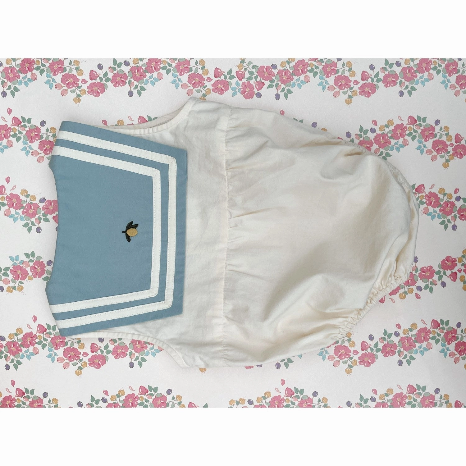 Konges Sljd Ashley Blue Celebration Sailor Romper GOTS Fleece