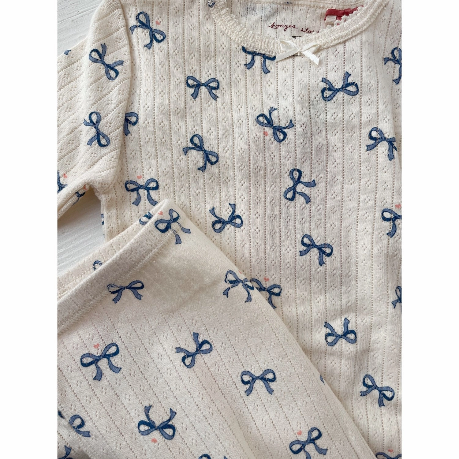 Konges Sljd Bow Bleu Minnie Bodysuit Ls Gots Premium