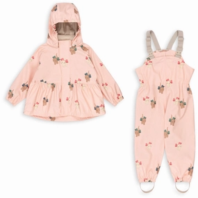 Konges Sljd Bow Kitty Pink Rainy Palme Set Girl Pleat Edgy