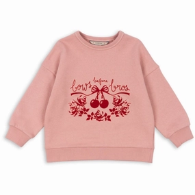 Konges Sljd Bow Rose Loupy Lou Crewneck Gots Velvet Breathable