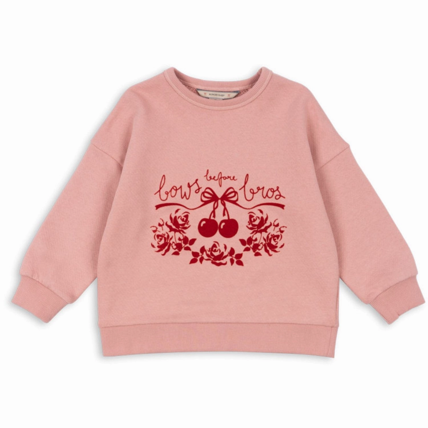 Konges Sljd Bow Rose Loupy Lou Crewneck Gots Velvet Breathable