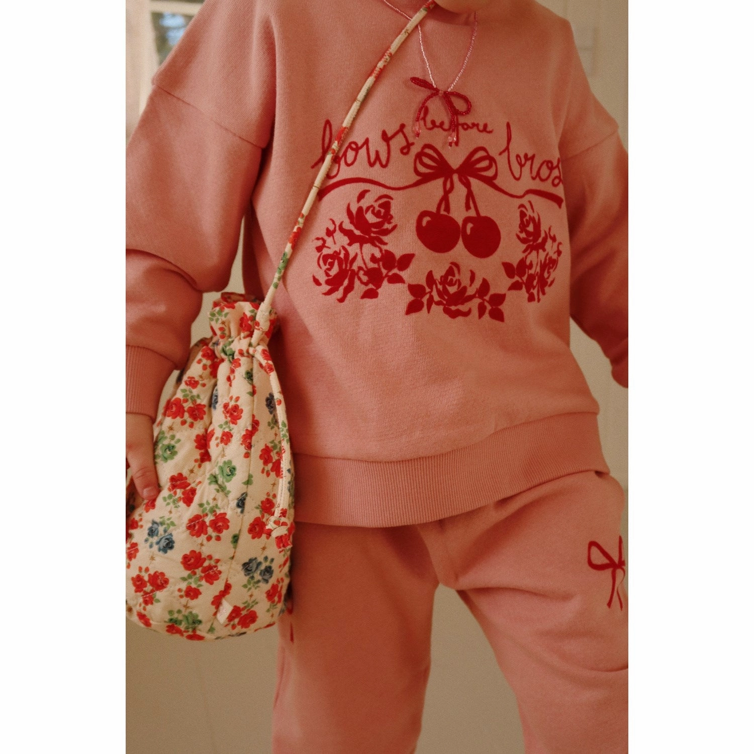 Konges Sljd Bow Rose Loupy Lou Crewneck Gots Velvet