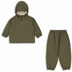 Konges Sljd Burnt Olive Plainy Rain Set Effortless Athletic