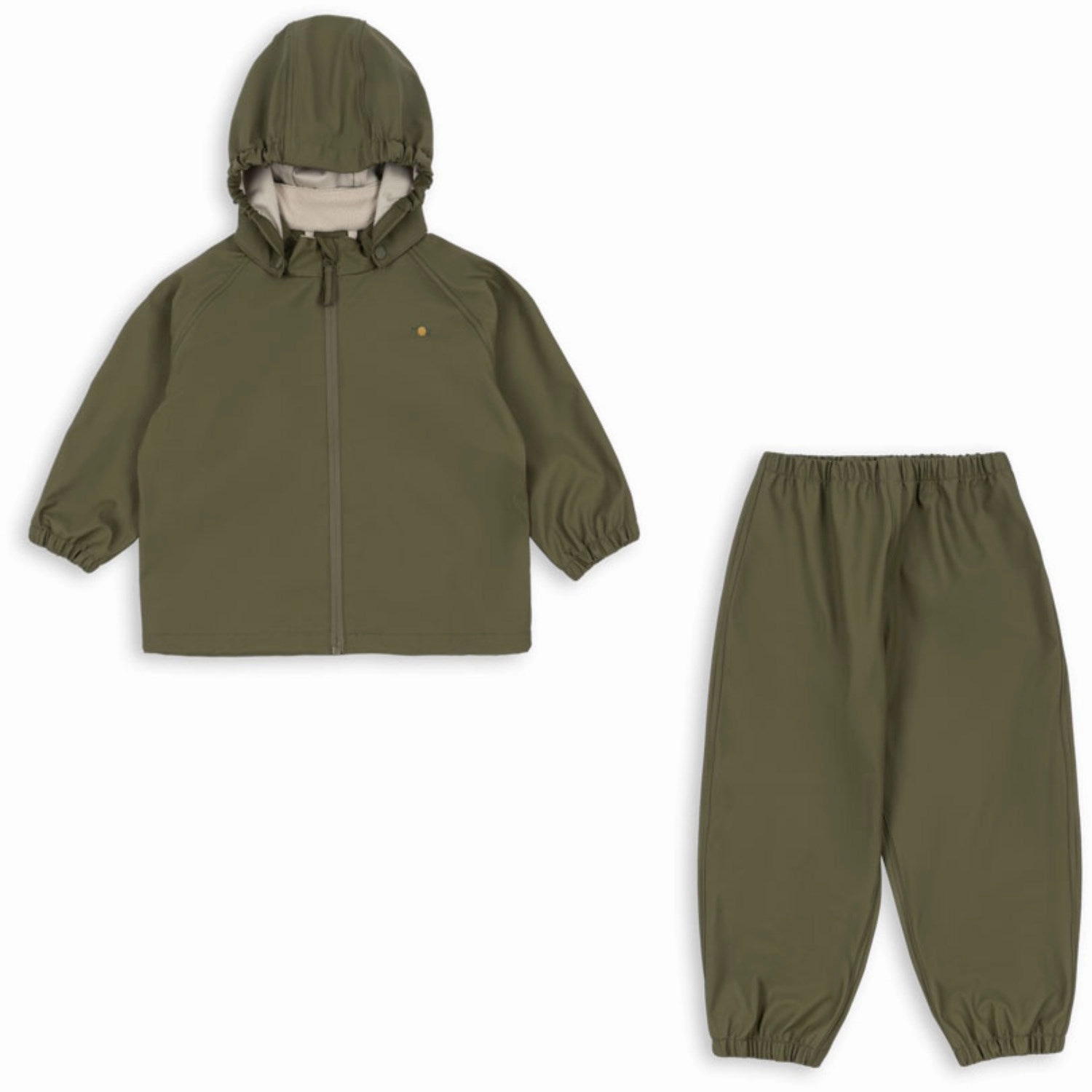 Konges Sljd Burnt Olive Plainy Rain Set Effortless Athletic