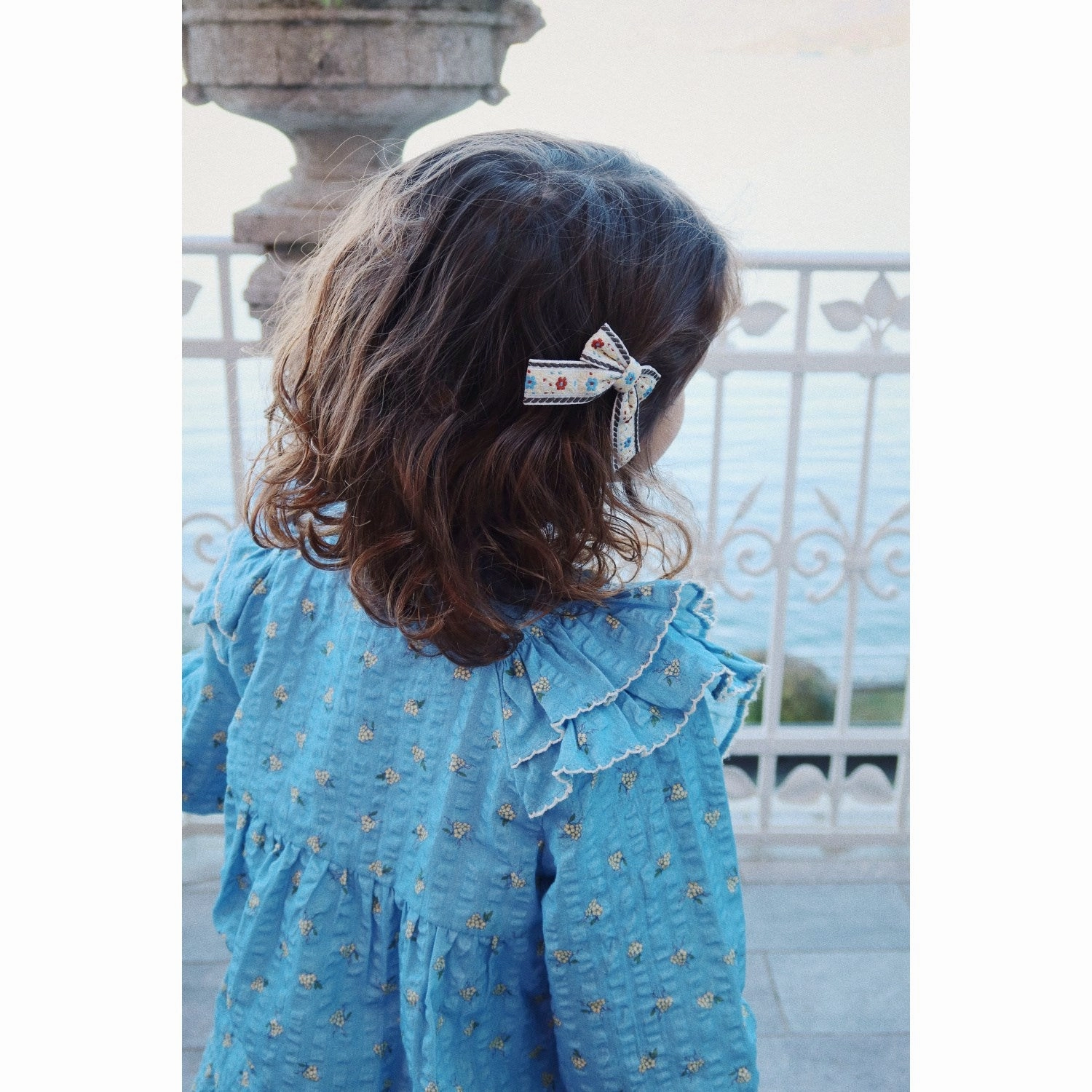 Konges Sljd Carlie Blue Kim Frill Blouse Gots Polished