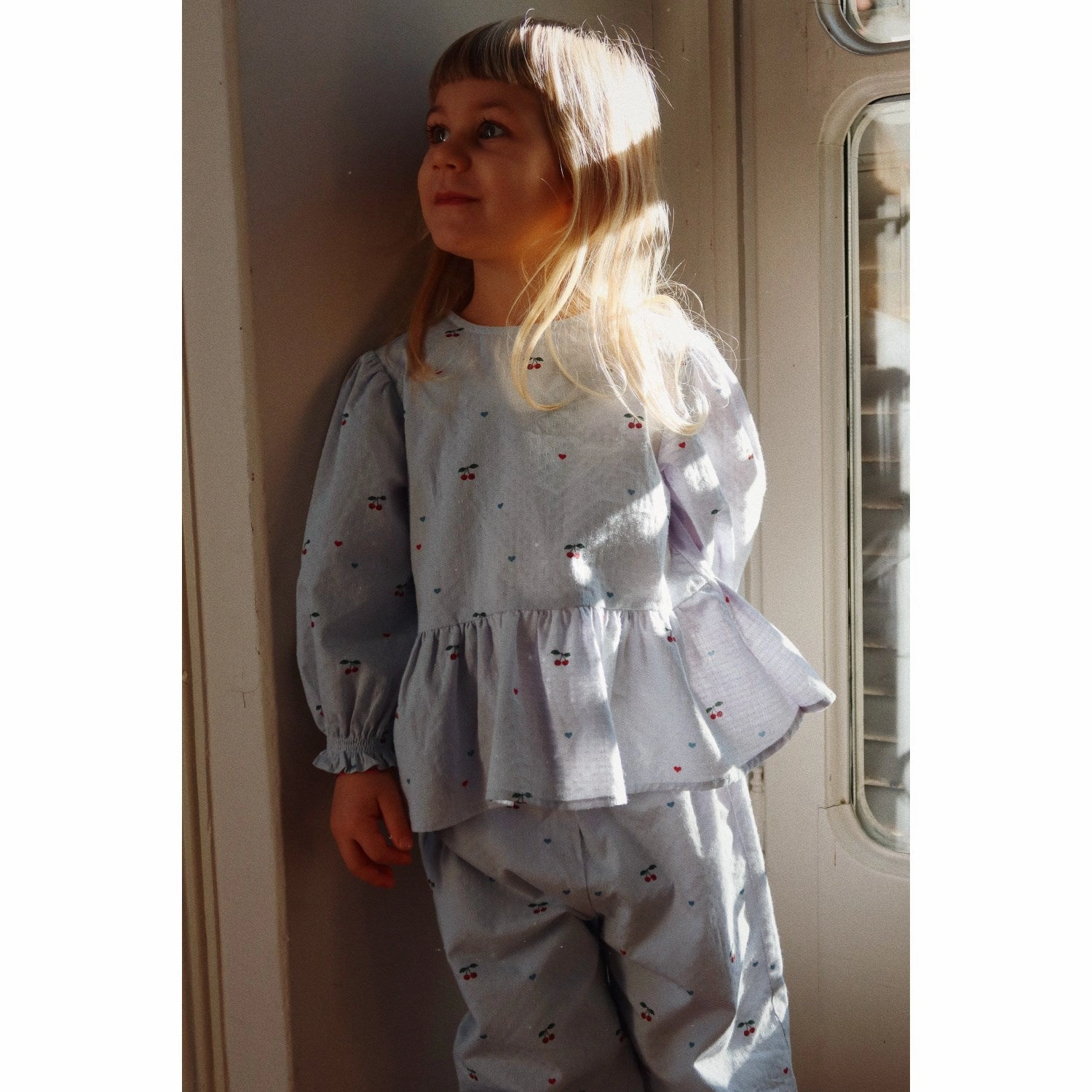 Konges Sljd Cherry Blue Coeur Evia Pants Gots Wool