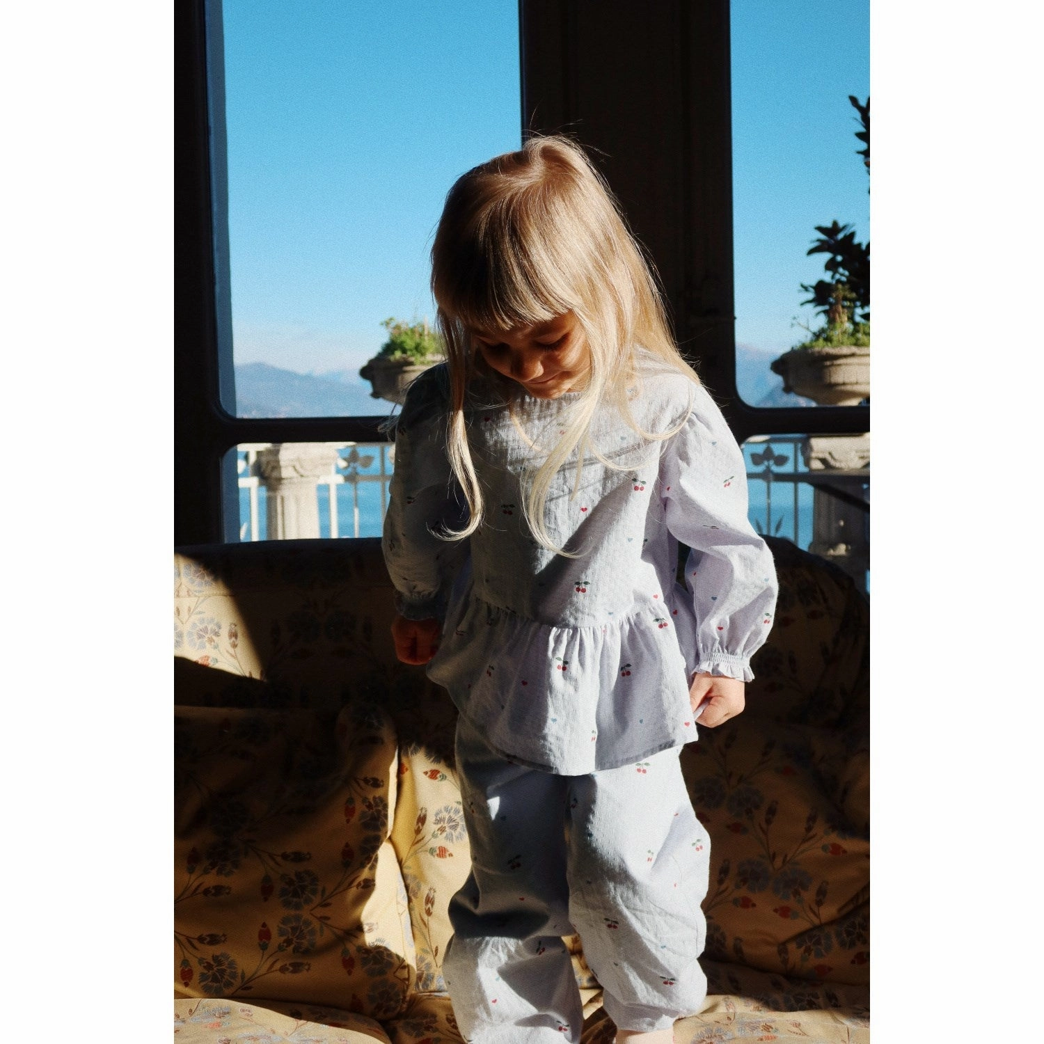 Konges Sljd Cherry Blue Coeur Evia Pants Gots Wool
