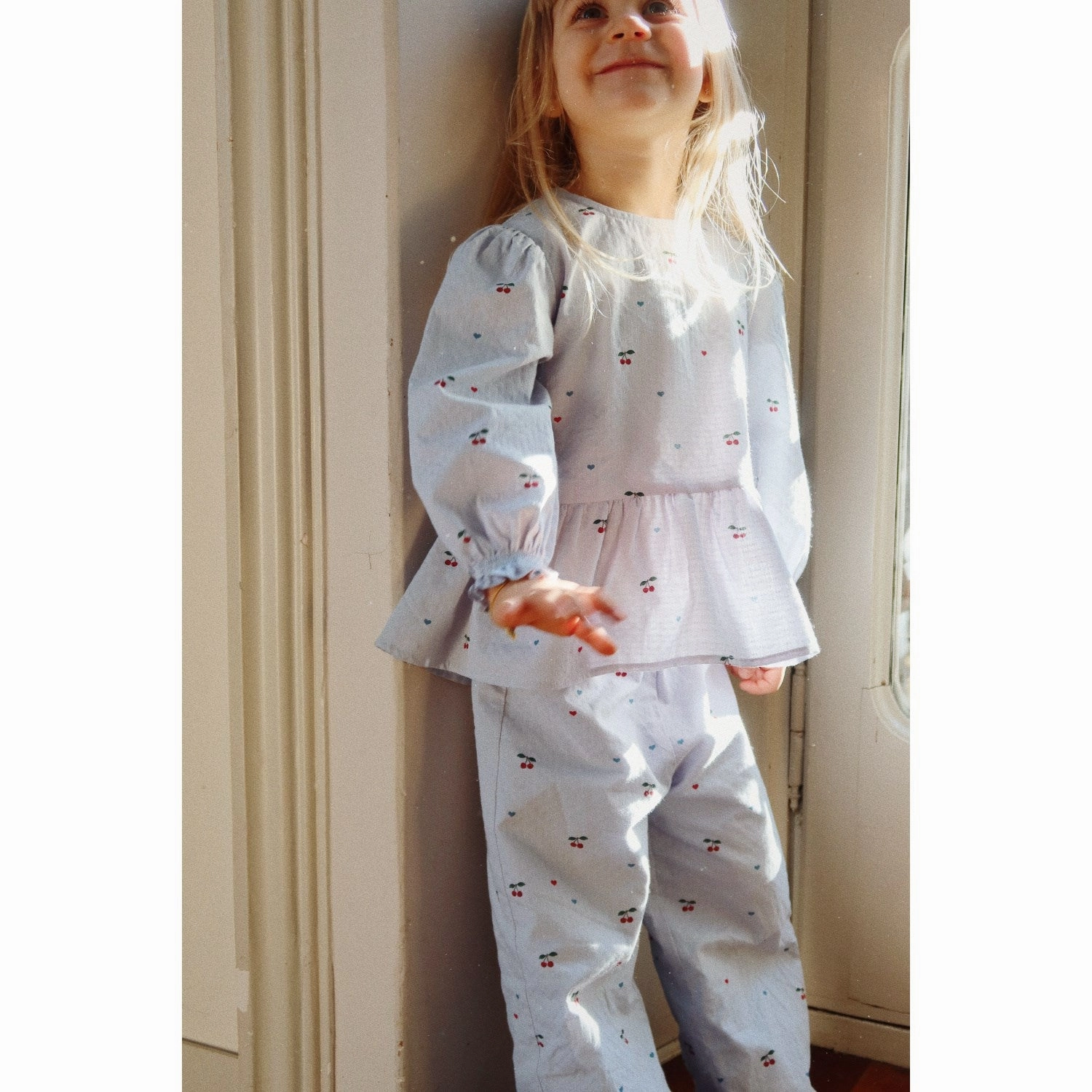 Konges Sljd Cherry Blue Coeur Evia Pants Gots Wool
