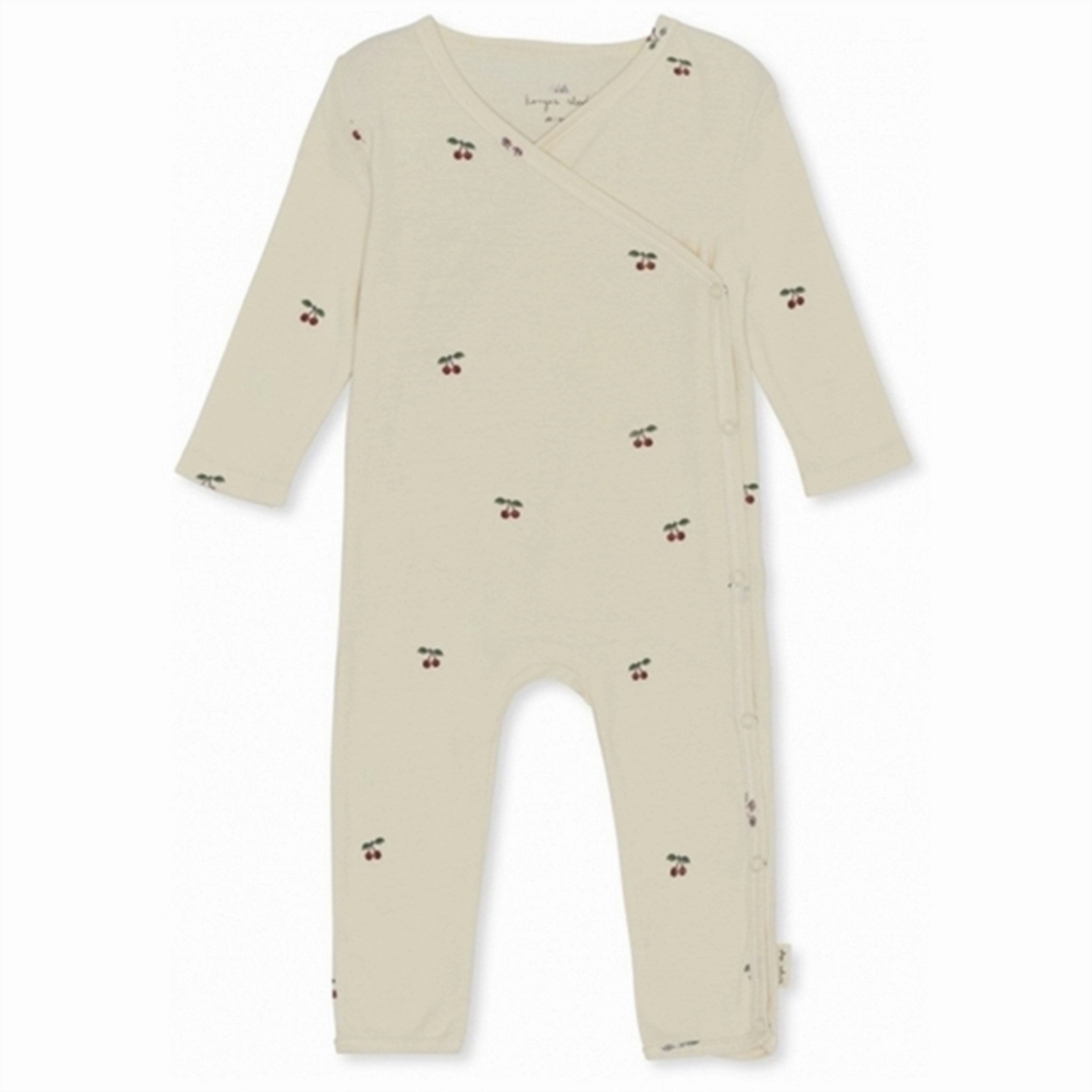 Konges Sljd Cherry Newborn Onesie Zipper Cozy