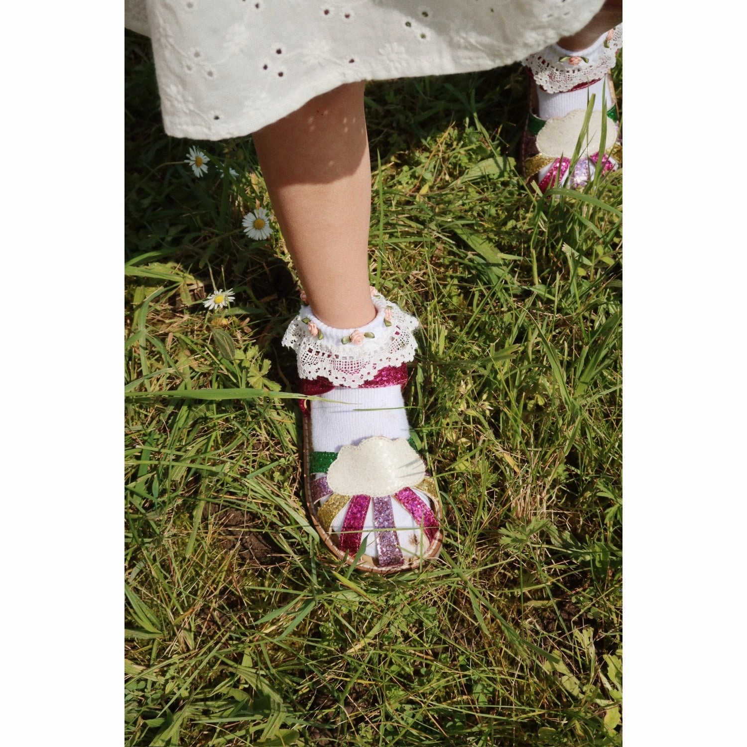 Konges Sljd Flamingo Plume Rainbow Sandal Custom shoes