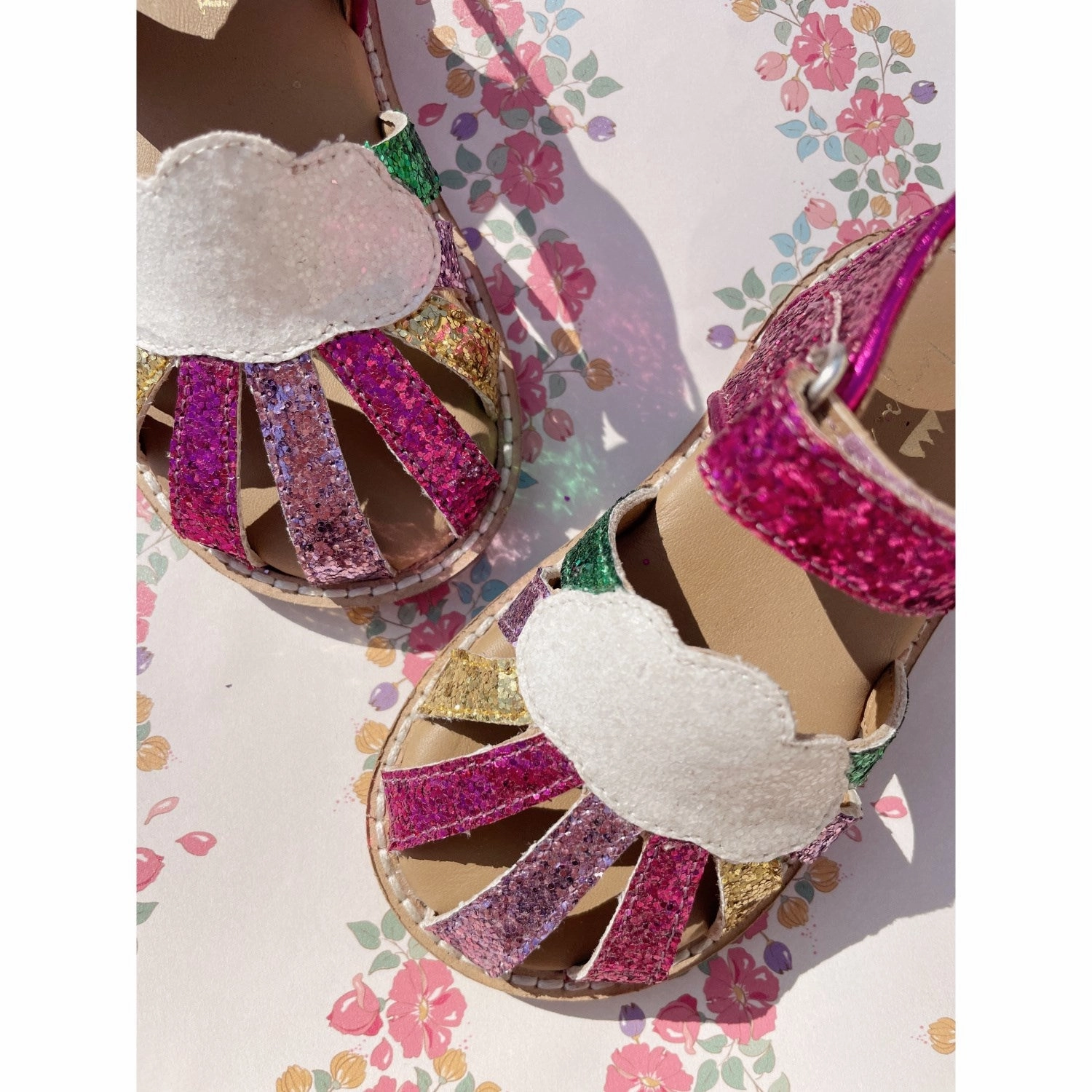 Konges Sljd Flamingo Plume Rainbow Sandal Custom shoes