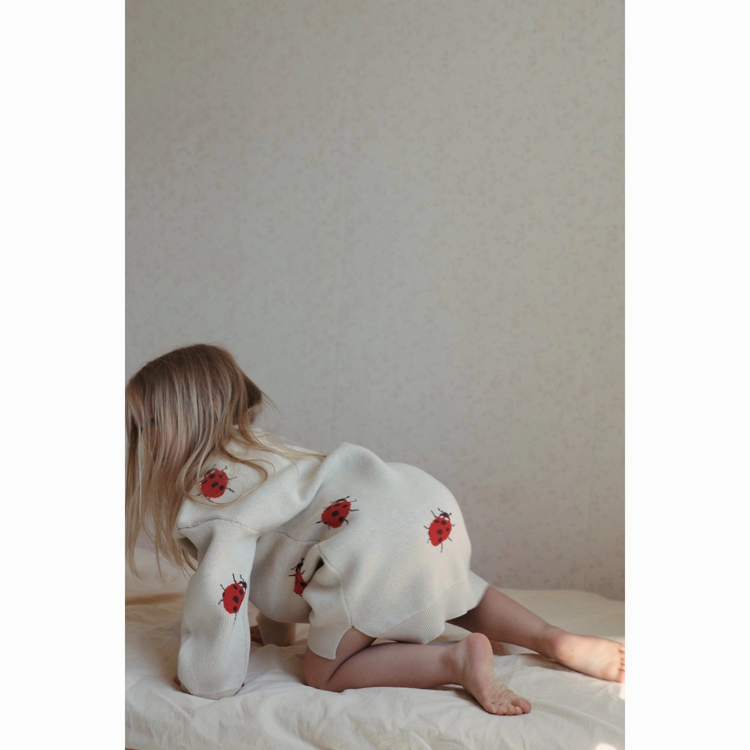 Konges Sljd Ladybug Lapis Knit Dress Chiffon