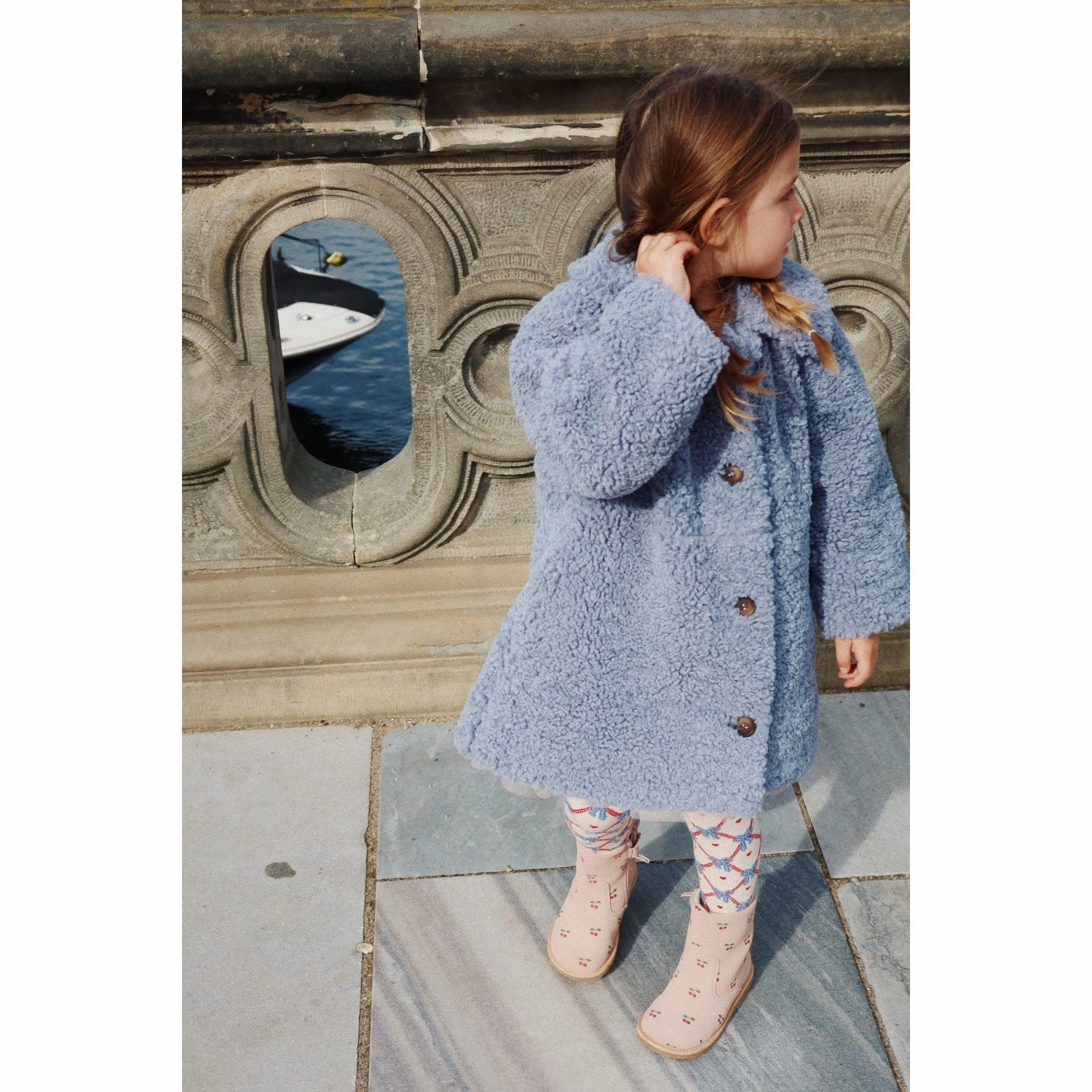 Konges Sljd Light Blue Tillie Coat Pattern
