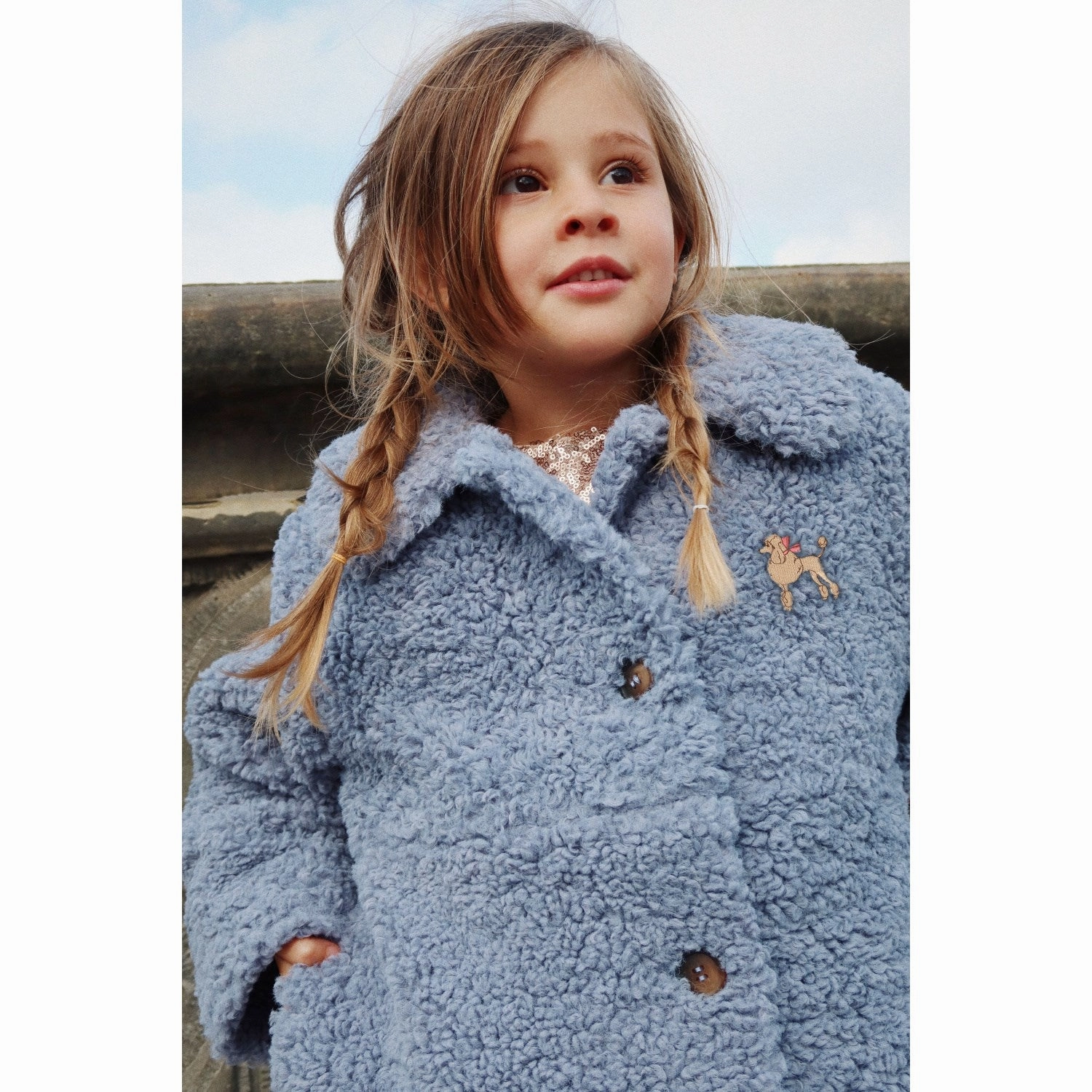 Konges Sljd Light Blue Tillie Coat Pattern