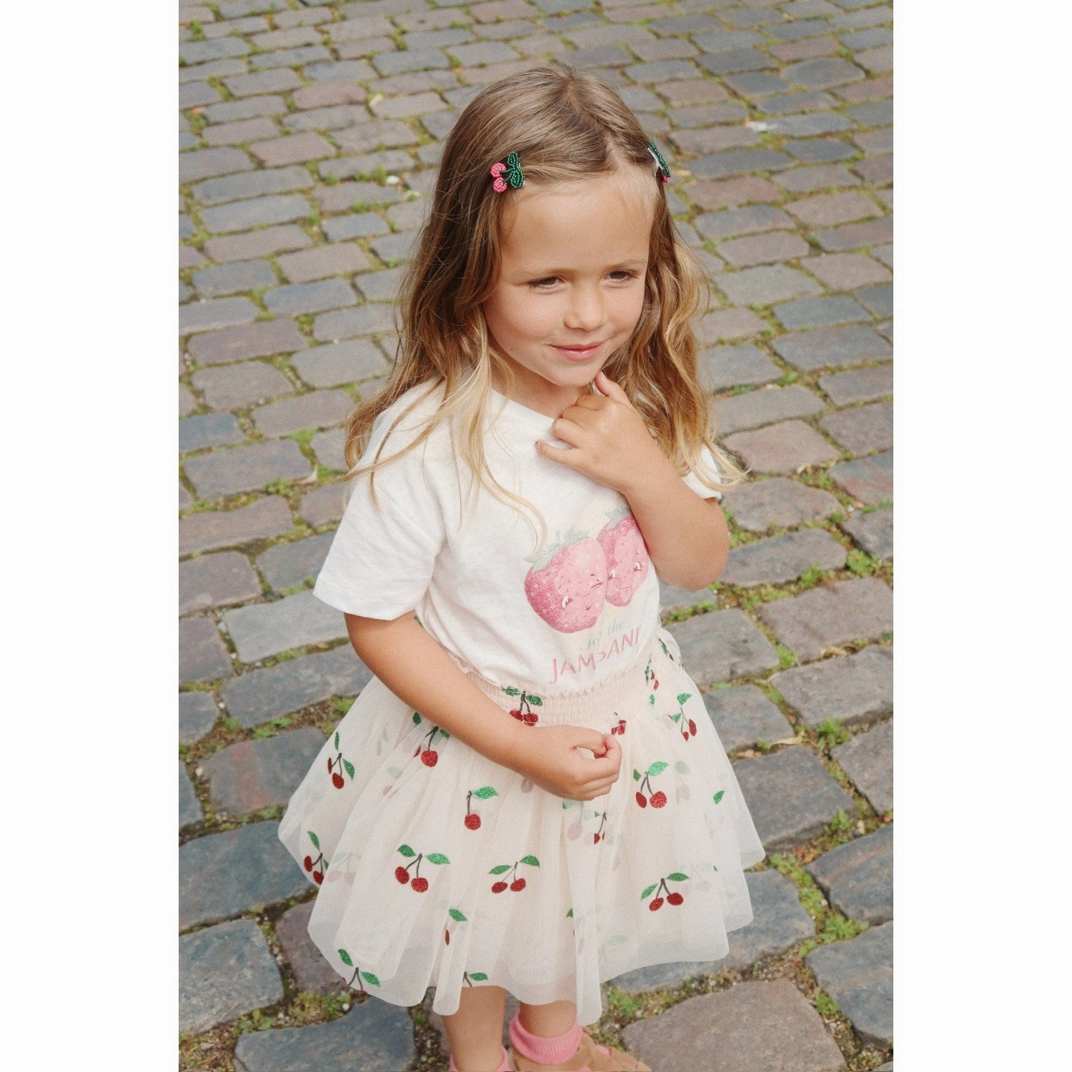 Konges Sljd Ma Grande Cerise Glitter Tullie Smock Skirt Pocket