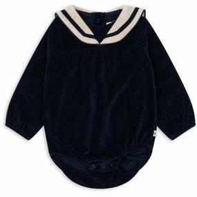 Konges Sljd Navy Blazer Matelot Romper Gots Embroidery Edgy