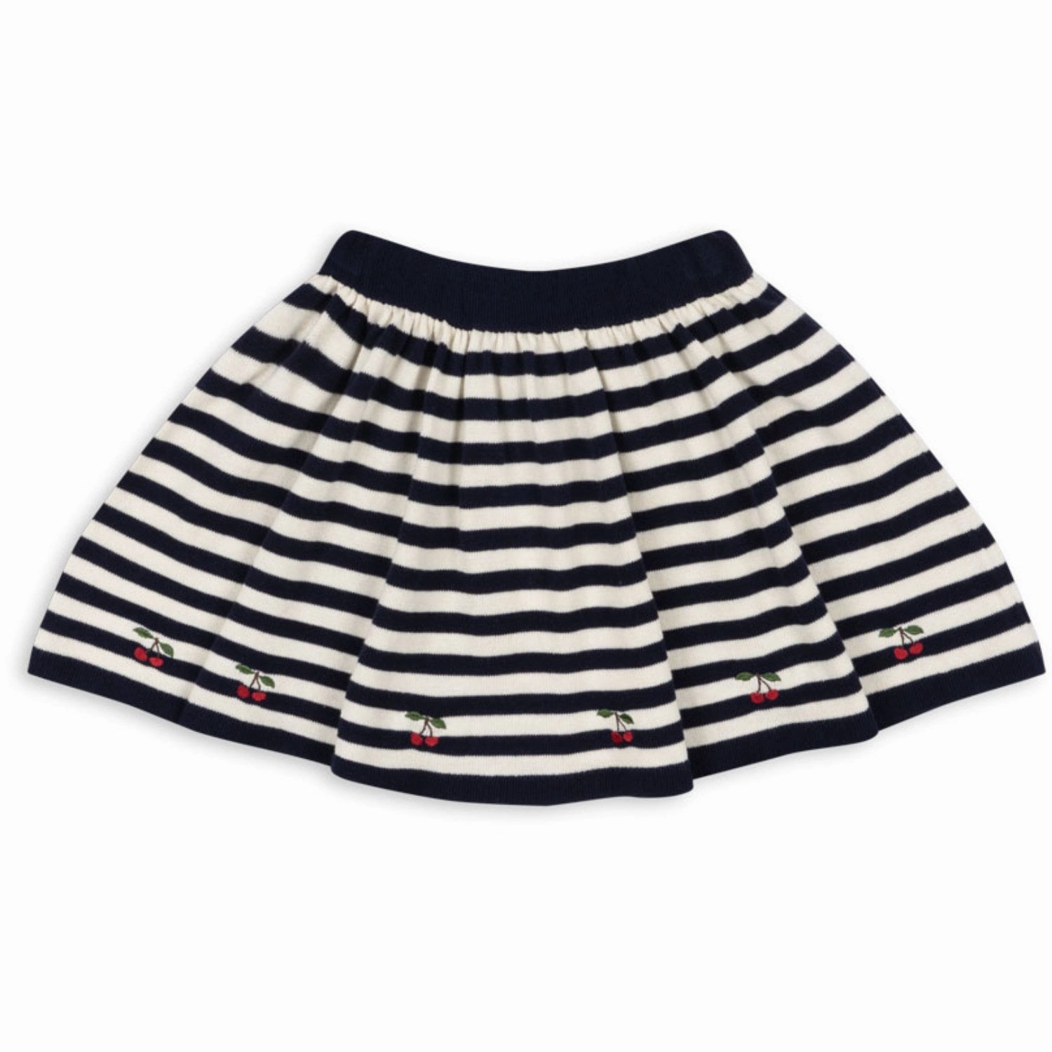 Konges Sljd Navy Stripe Venton Knit Skirt Gots Seam Casual