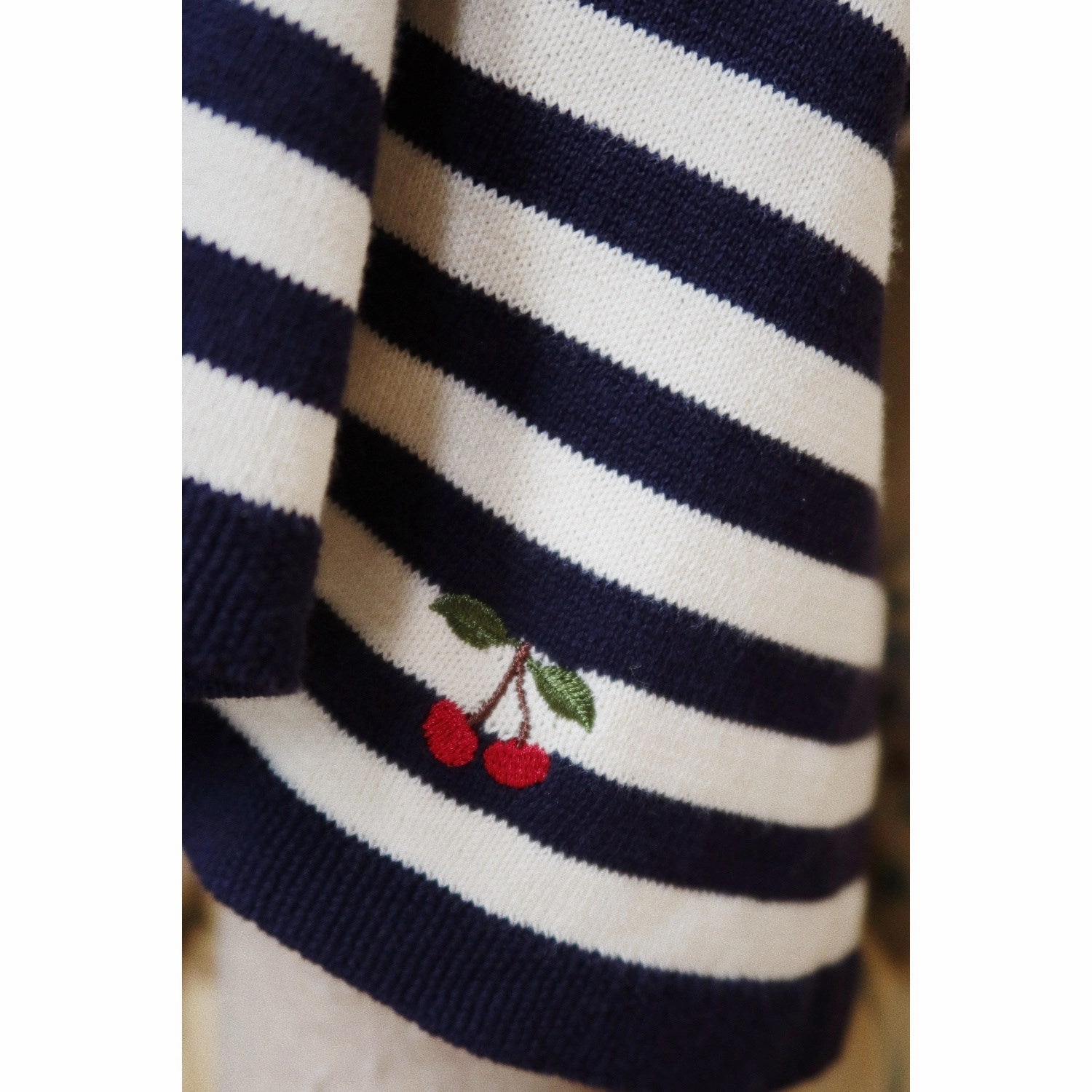 Konges Sljd Navy Stripe Venton Knit Skirt Gots Seam
