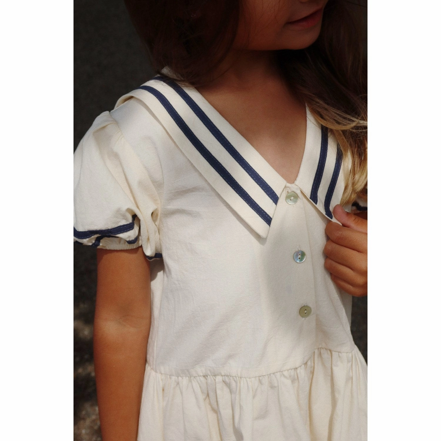 Konges Sljd Optic White Allie Sailor Dress Gots Statement