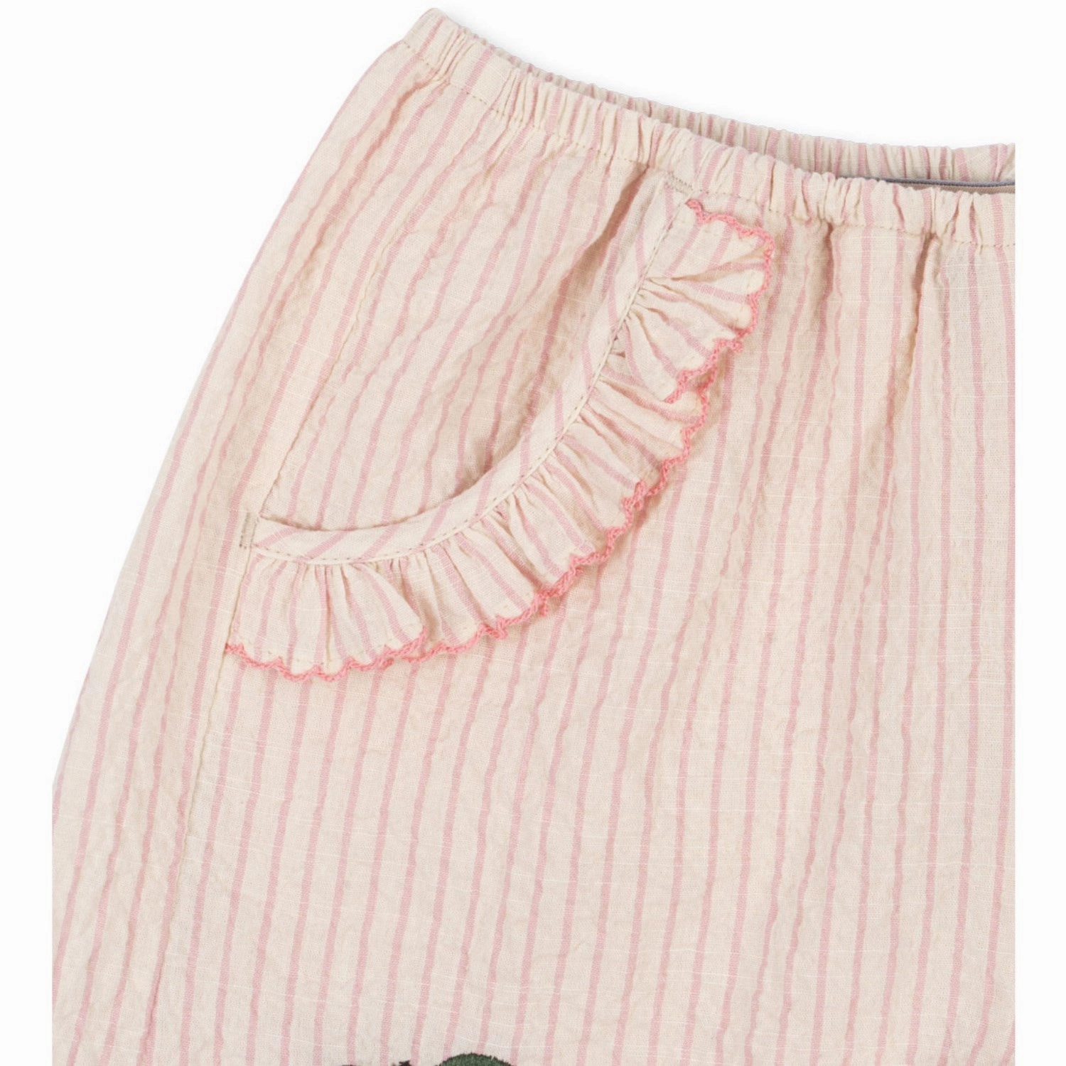 Konges Sljd Peony Stripe Ellie Frill Shorts Gots Artisanal
