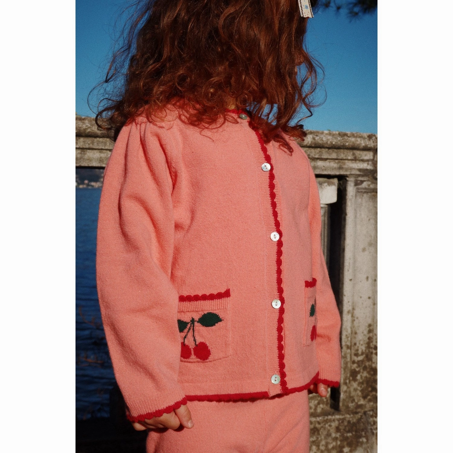 Konges Sljd Powder Pink Alexa Knit Cardigan Texture