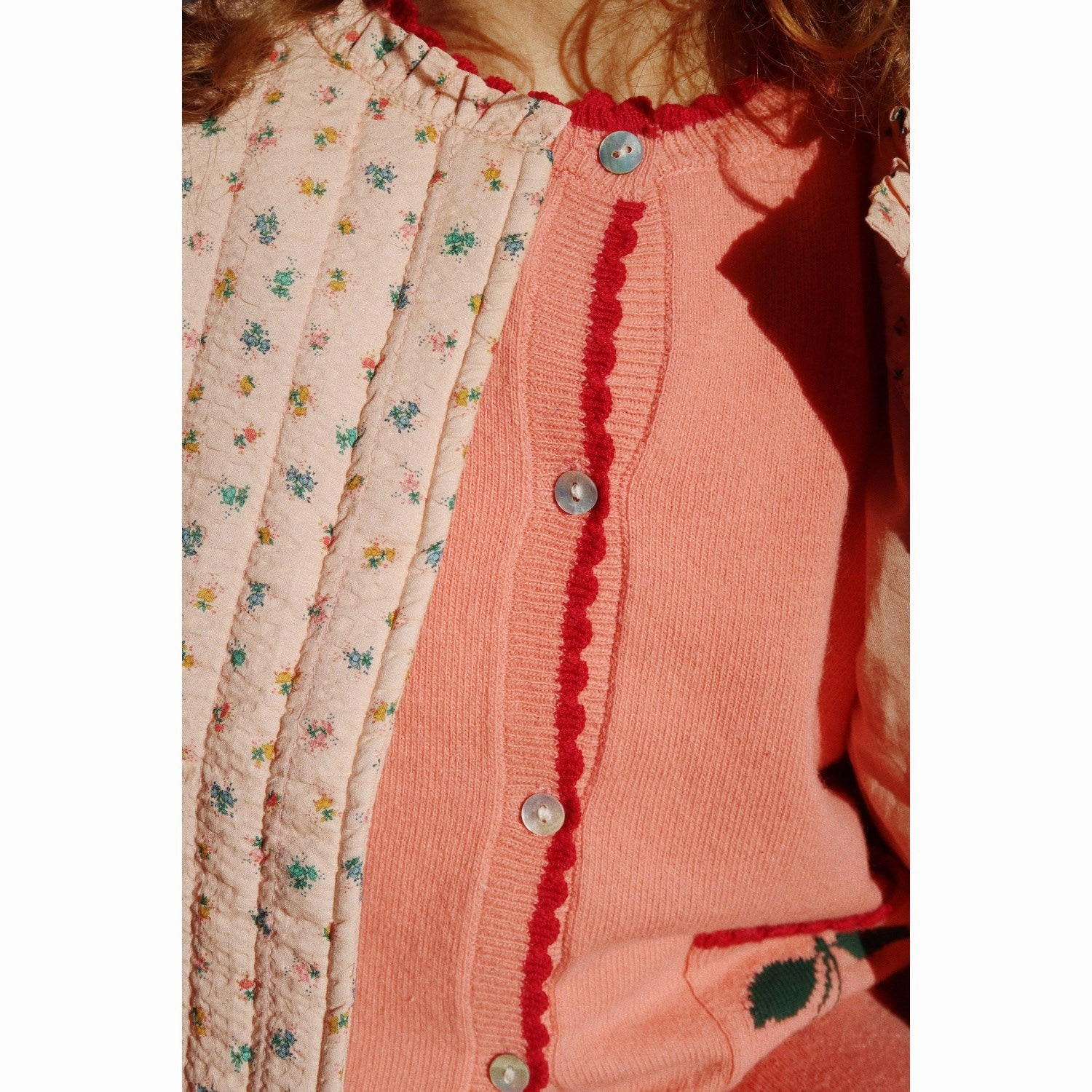 Konges Sljd Powder Pink Alexa Knit Cardigan Texture