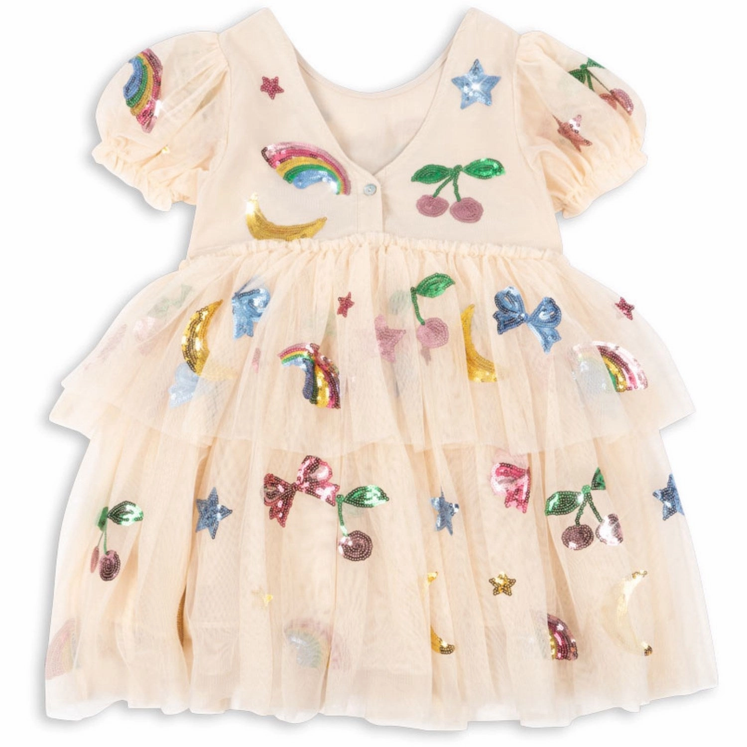 Konges Sljd Rainbow Twinkle Yvonne Puff Dress Fleece