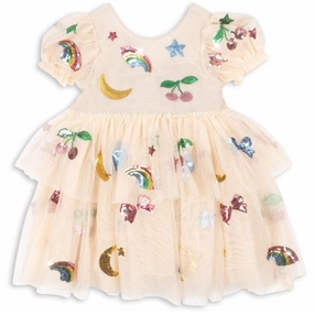 Konges Sljd Rainbow Twinkle Yvonne Puff Dress Fleece Style