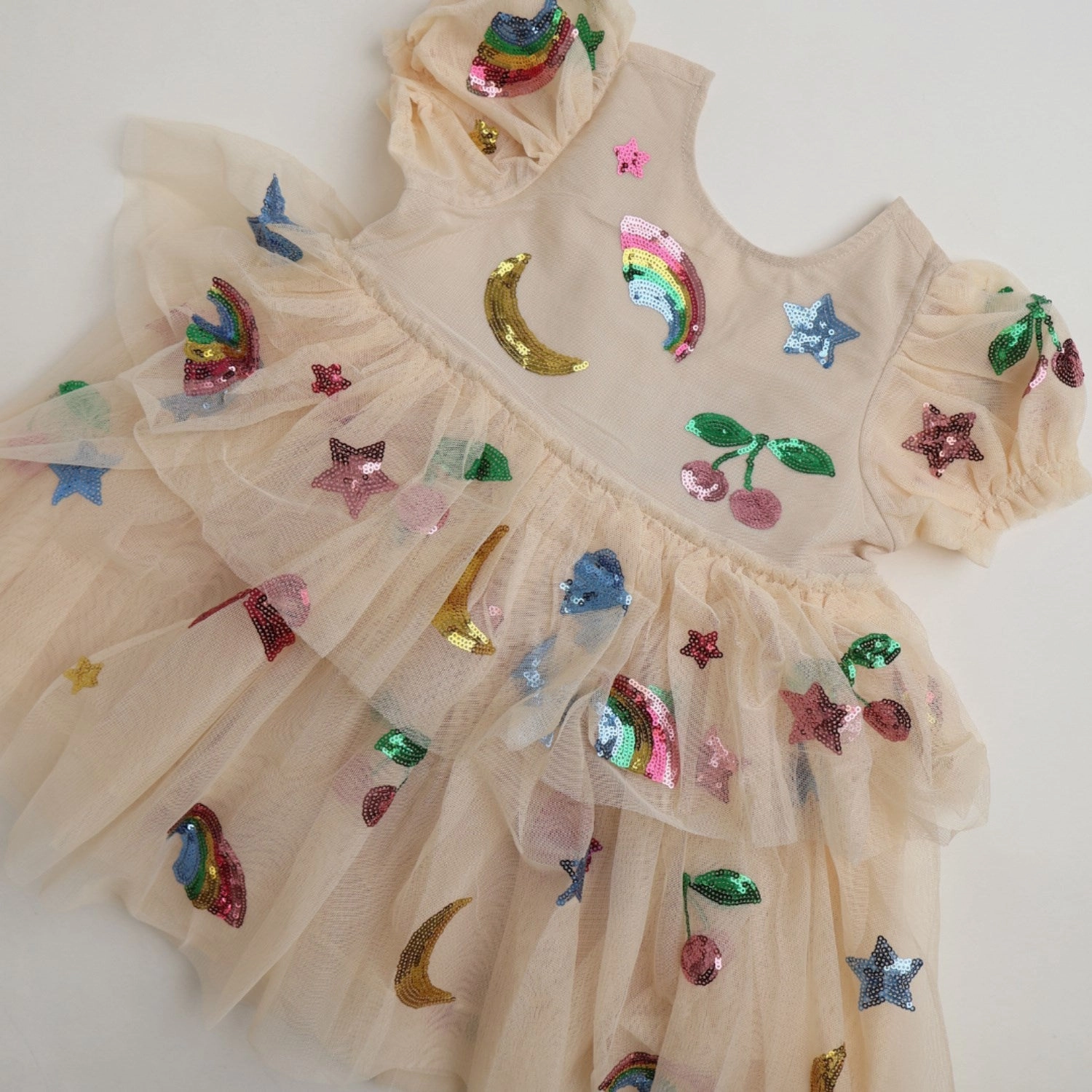 Konges Sljd Rainbow Twinkle Yvonne Puff Dress Fleece
