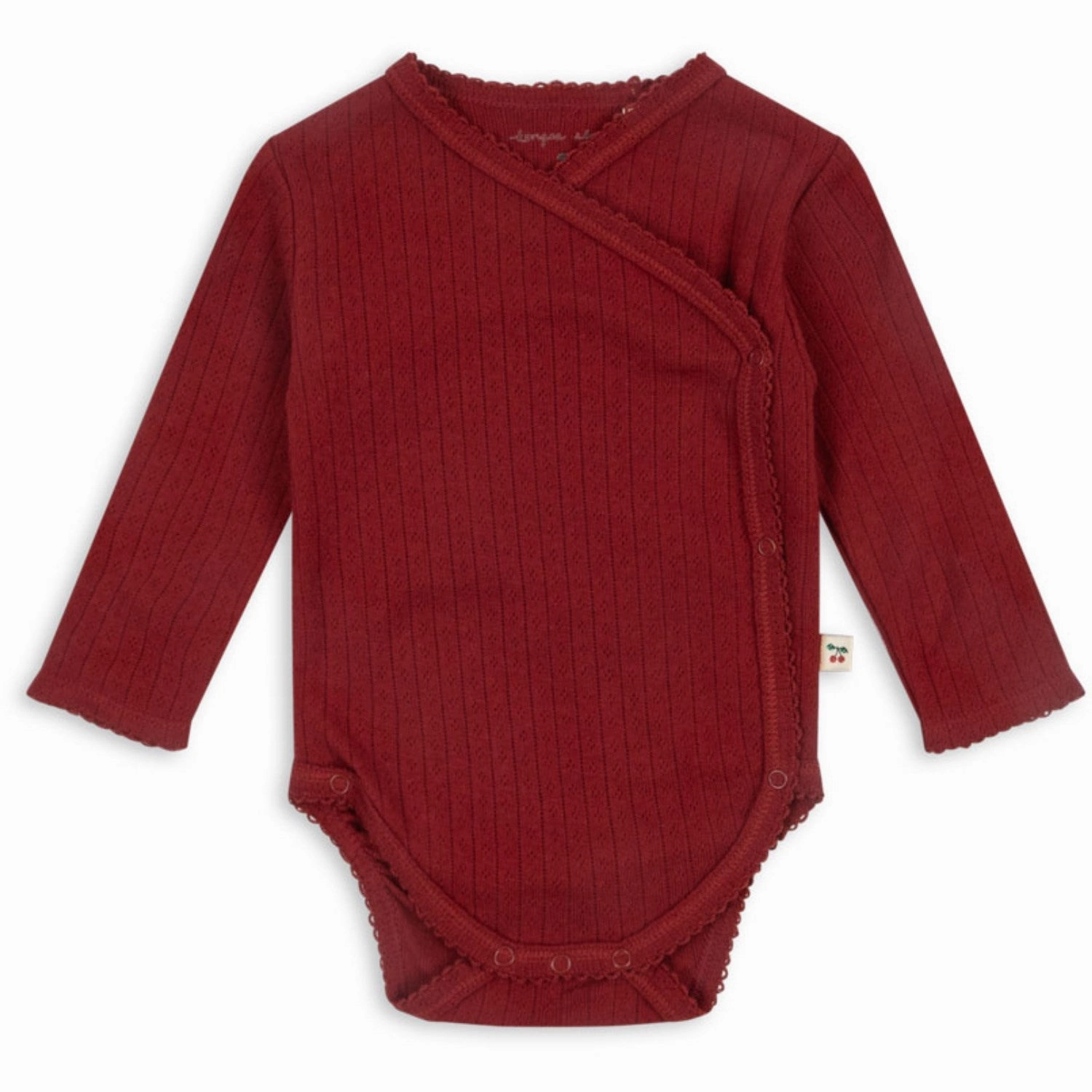 Konges Sljd Red Dahlia Minnie Newborn Bodysuit Ls Gots Seam Oversized