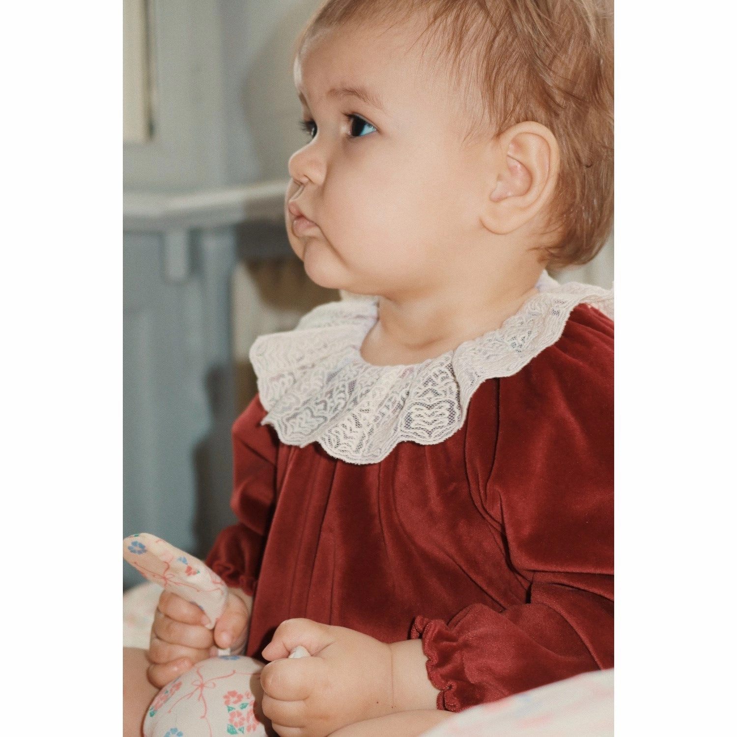 Konges Sljd Red Dahlia Venola Romper Grs Silk