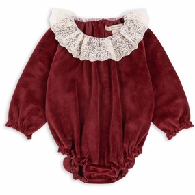 Konges Sljd Red Dahlia Venola Romper Grs Silk Fashionable