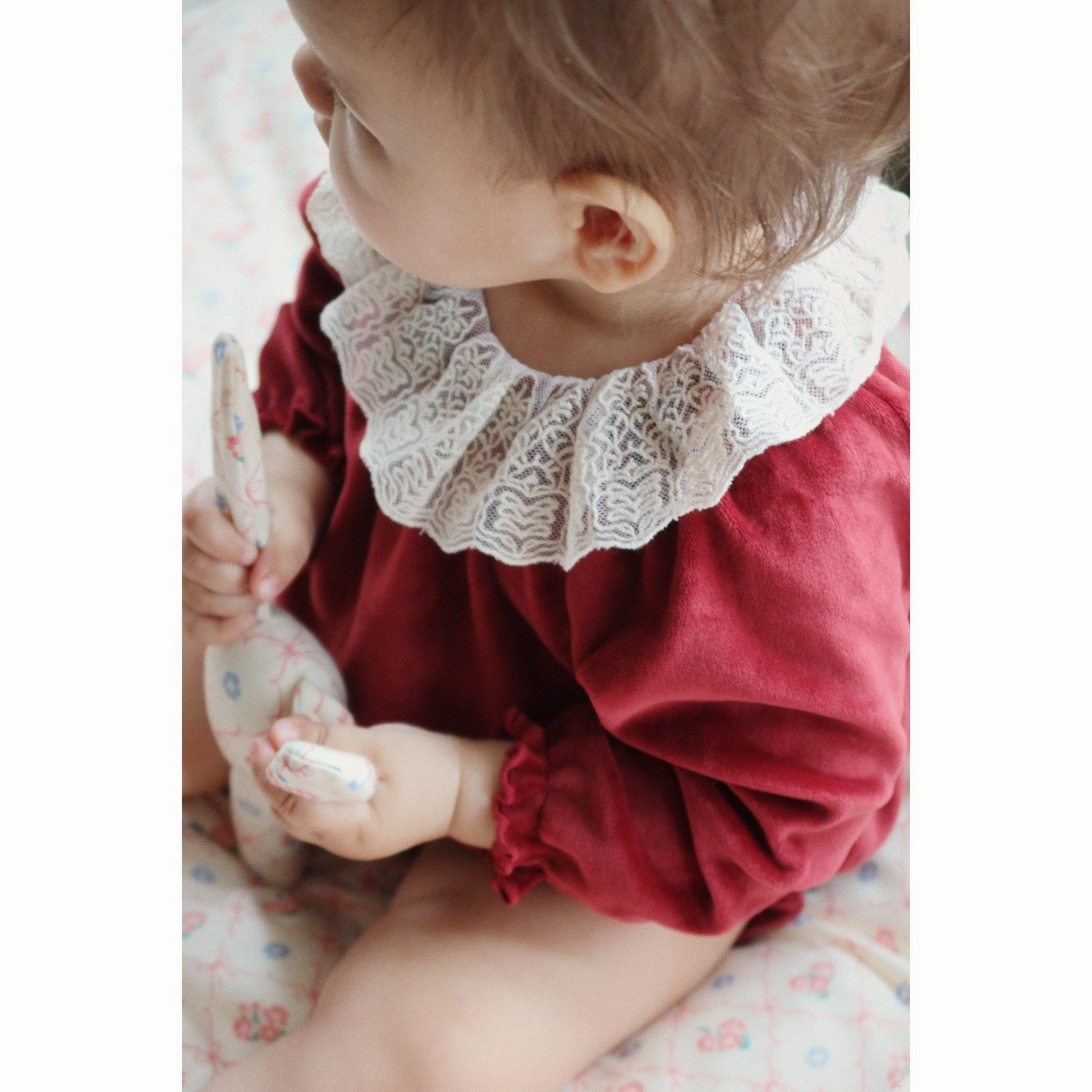 Konges Sljd Red Dahlia Venola Romper Grs Silk
