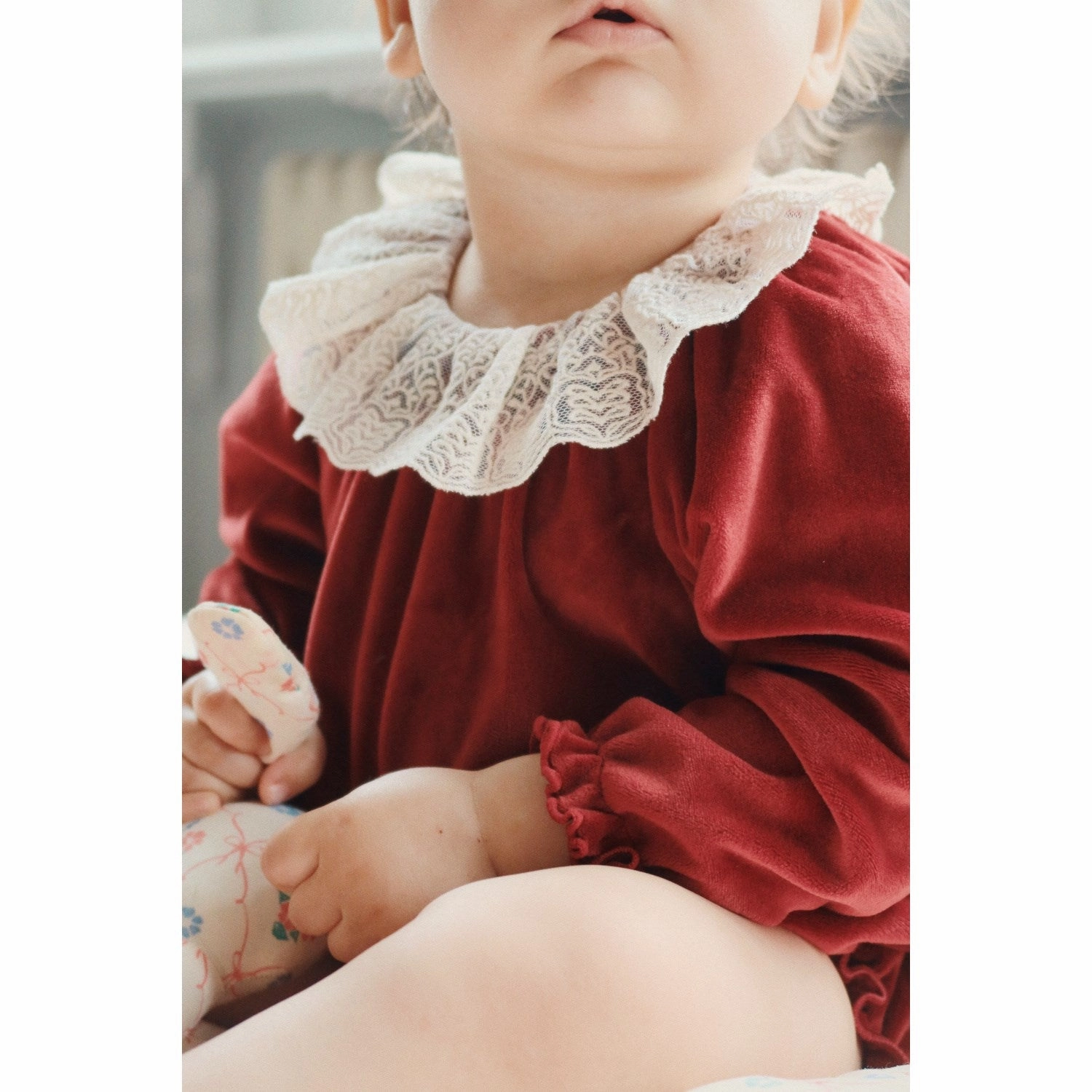 Konges Sljd Red Dahlia Venola Romper Grs Silk