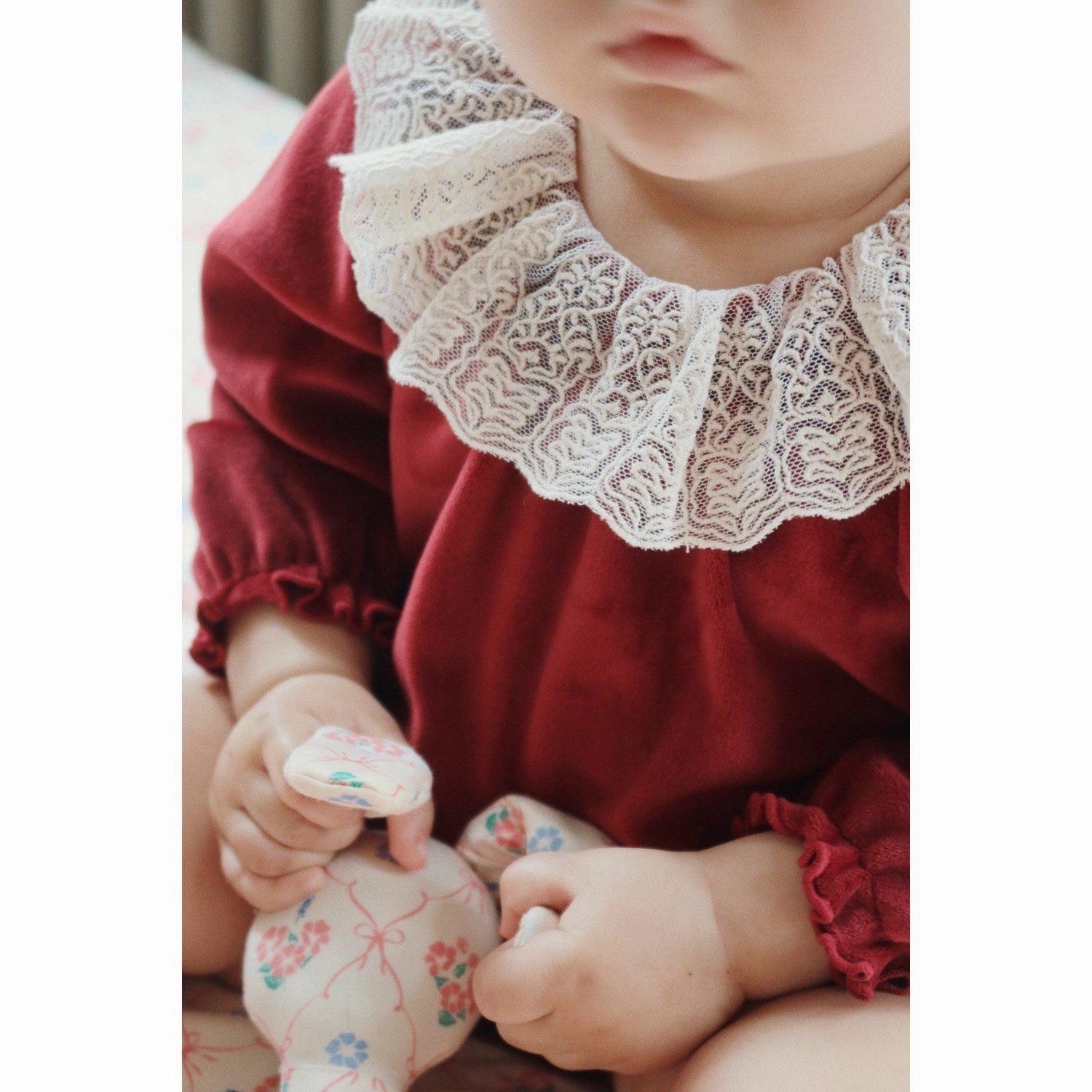 Konges Sljd Red Dahlia Venola Romper Grs Silk
