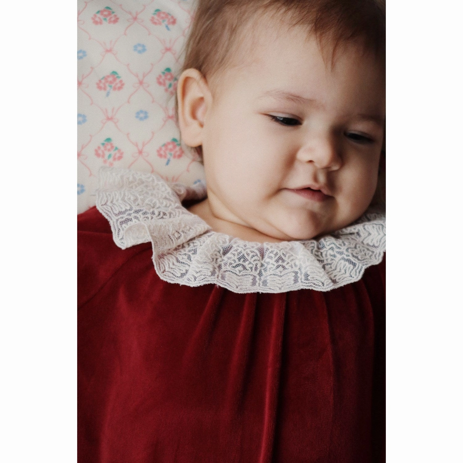 Konges Sljd Red Dahlia Venola Romper Grs Silk