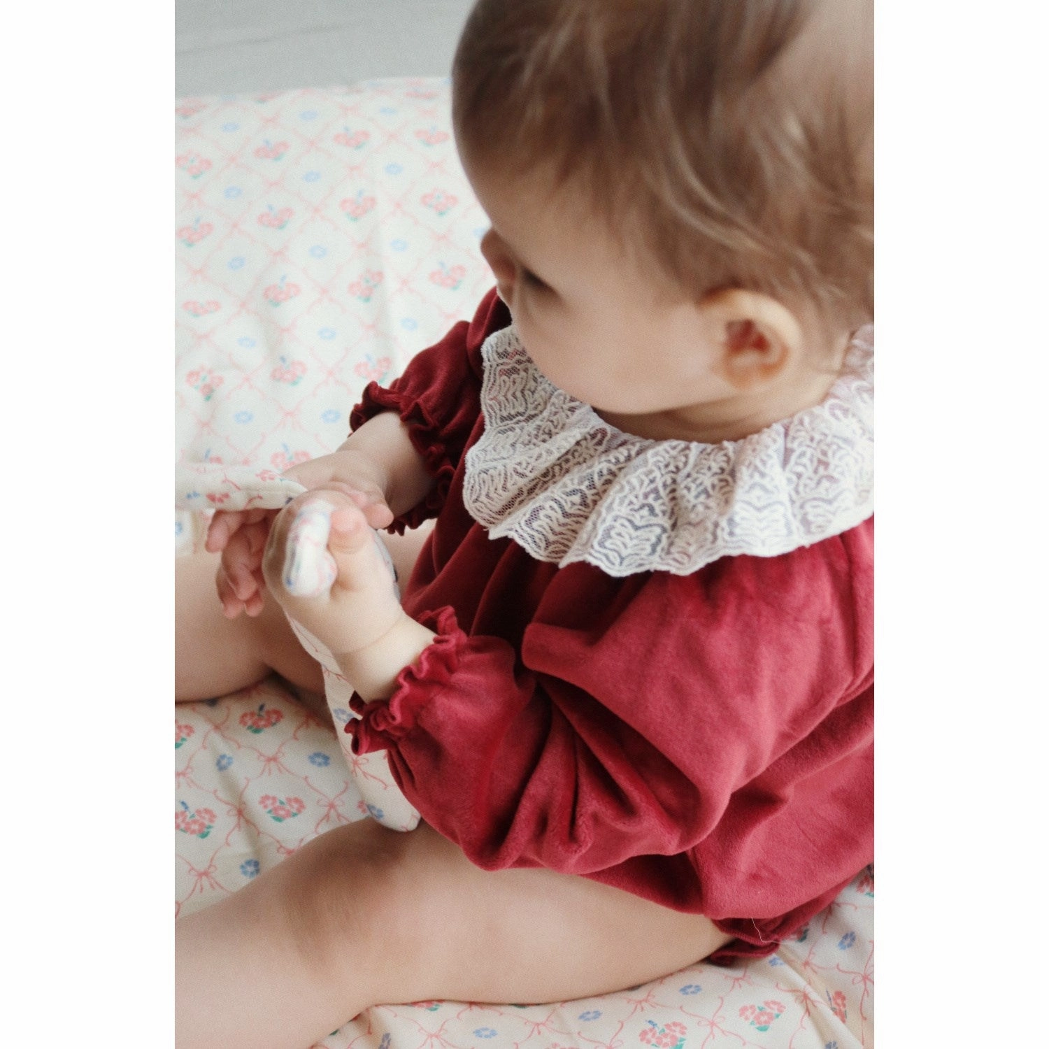 Konges Sljd Red Dahlia Venola Romper Grs Silk