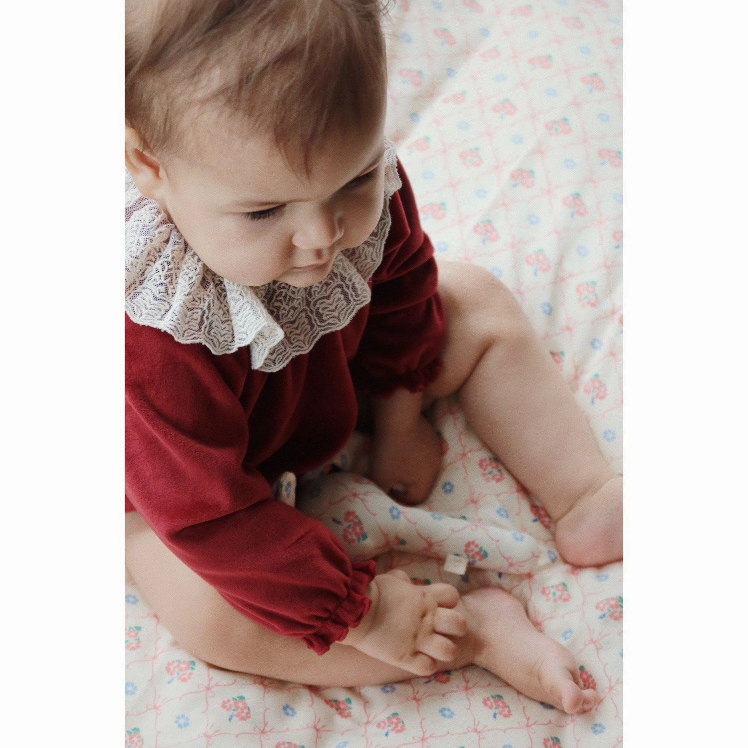 Konges Sljd Red Dahlia Venola Romper Grs Silk