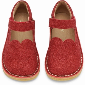 Konges Sljd Shoe Minnie Coeur Glitter Christmas Red Dance shoes Moccasins