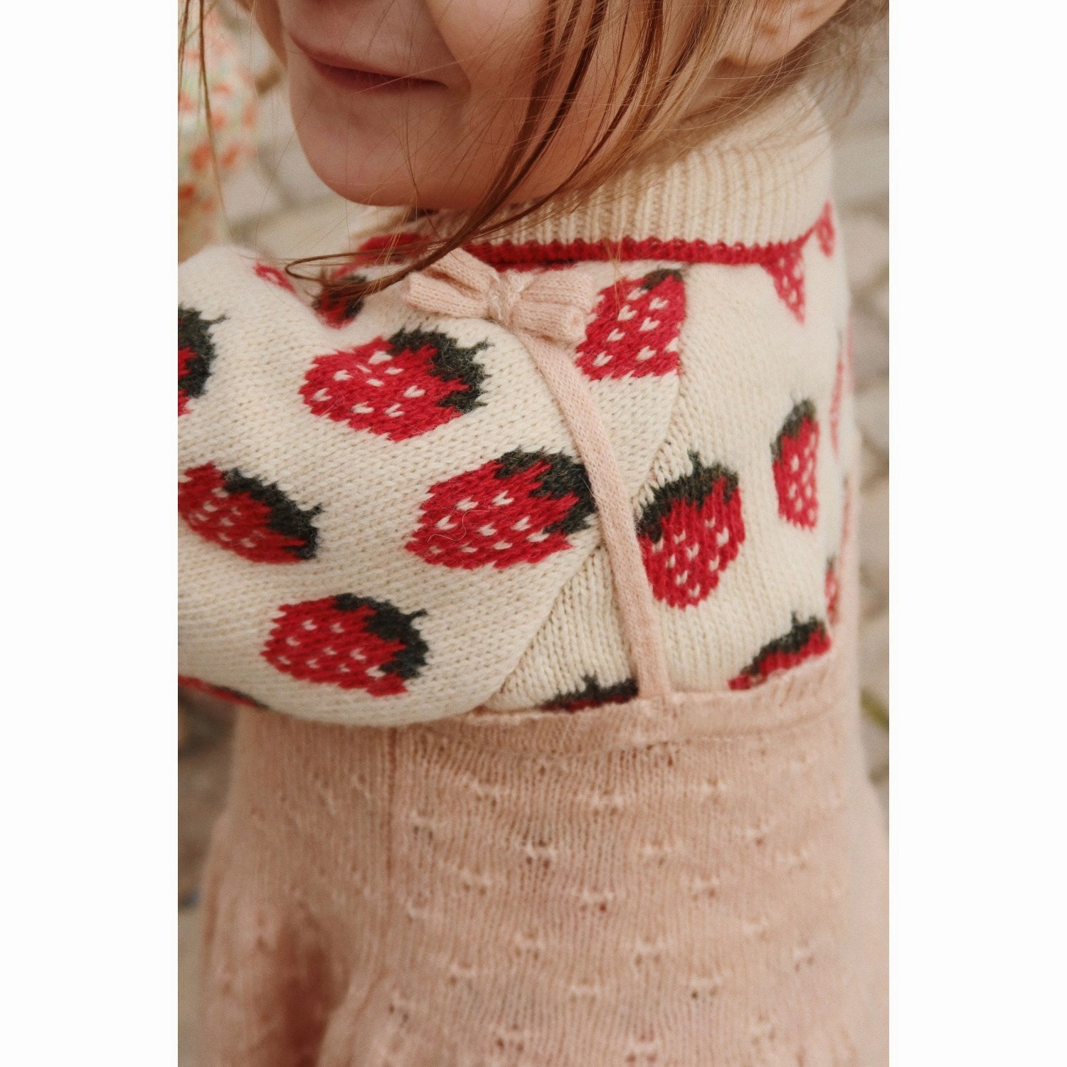 Konges Sljd Strawberry Belou Knit Collar Cardigan Durable