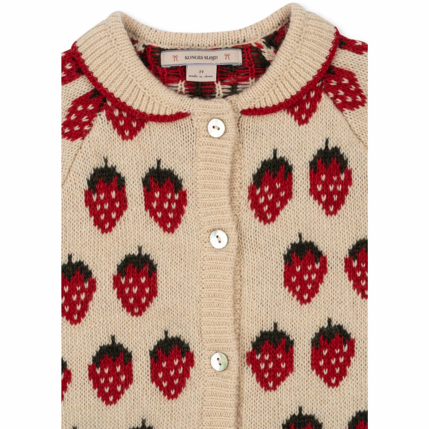 Konges Sljd Strawberry Belou Knit Collar Cardigan Durable