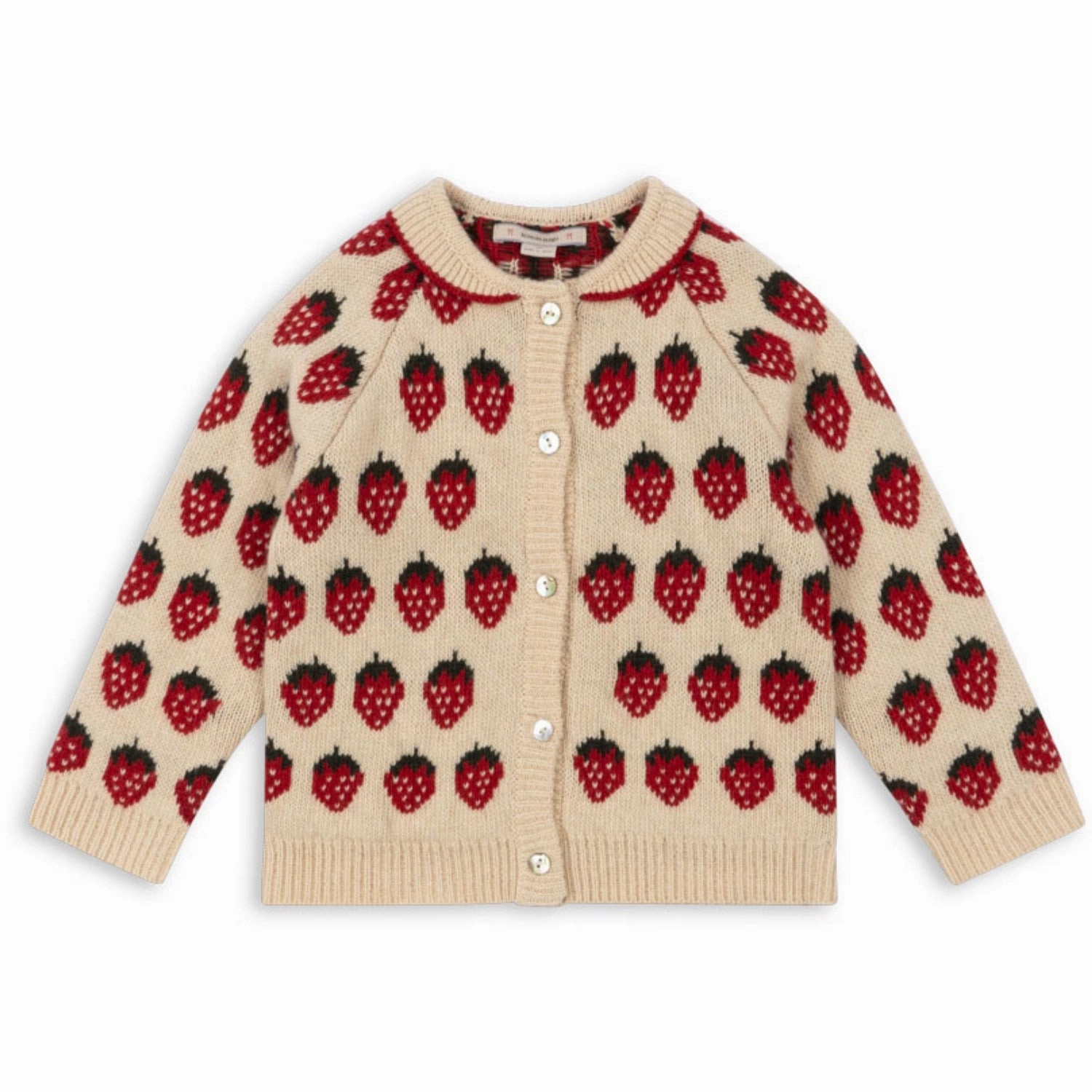 Konges Sljd Strawberry Belou Knit Collar Cardigan Durable Ethereal